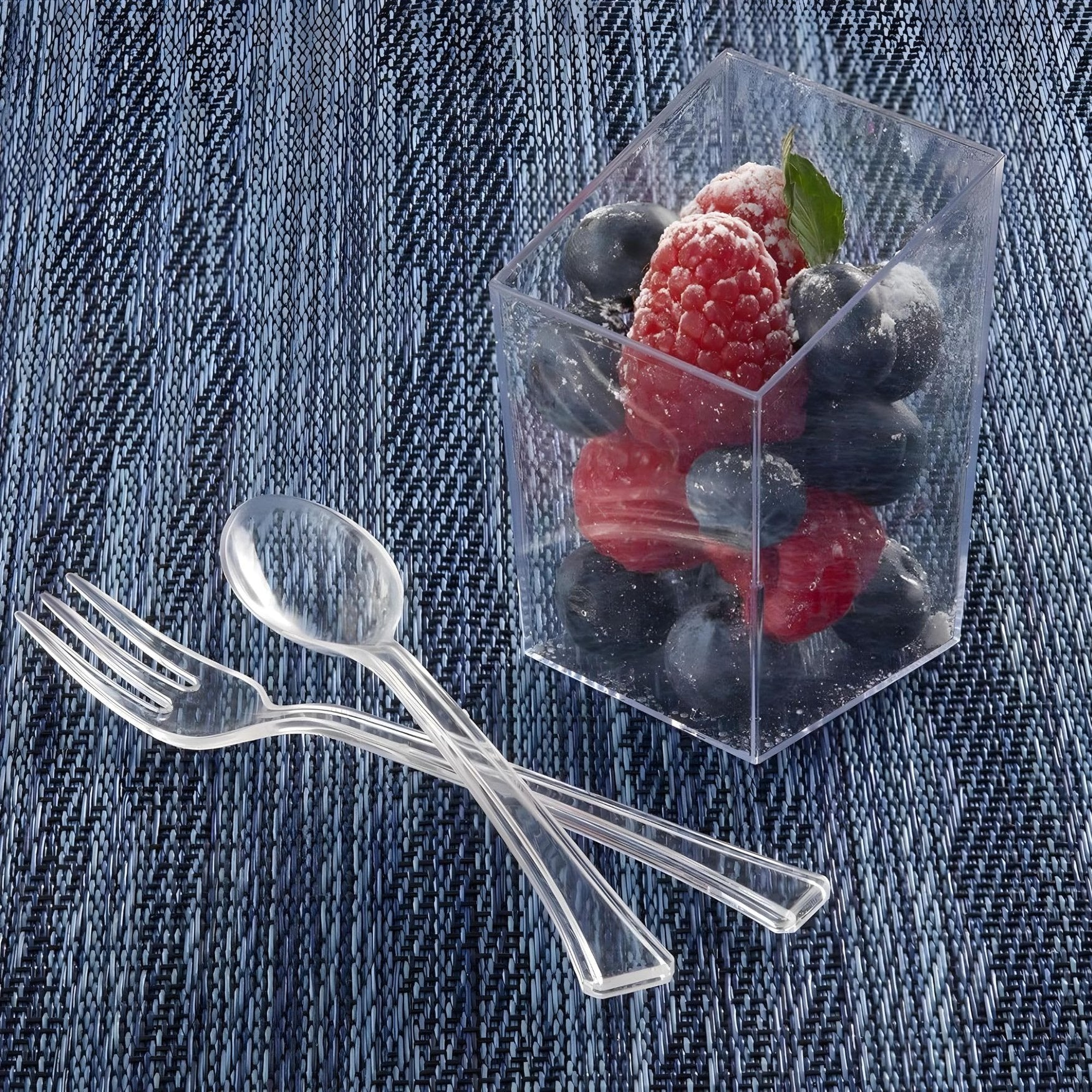 Lillian Tablesettings Mini Spoon | Clear | Pack of 48 Plastic Serve-ware, 48 Count (Spoons)
