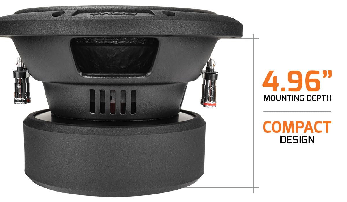 PRV AUDIO 8" Sub D4 1000 Watts Max Power Dual 4 Ohm, 14.5 mm Xmax, RS8-SUBD4, 2.4 in Voice Coil, 8 Inch Car Subwoofer Deep Low Tones for Car, Pickup Trucks Audio Systems (Single)