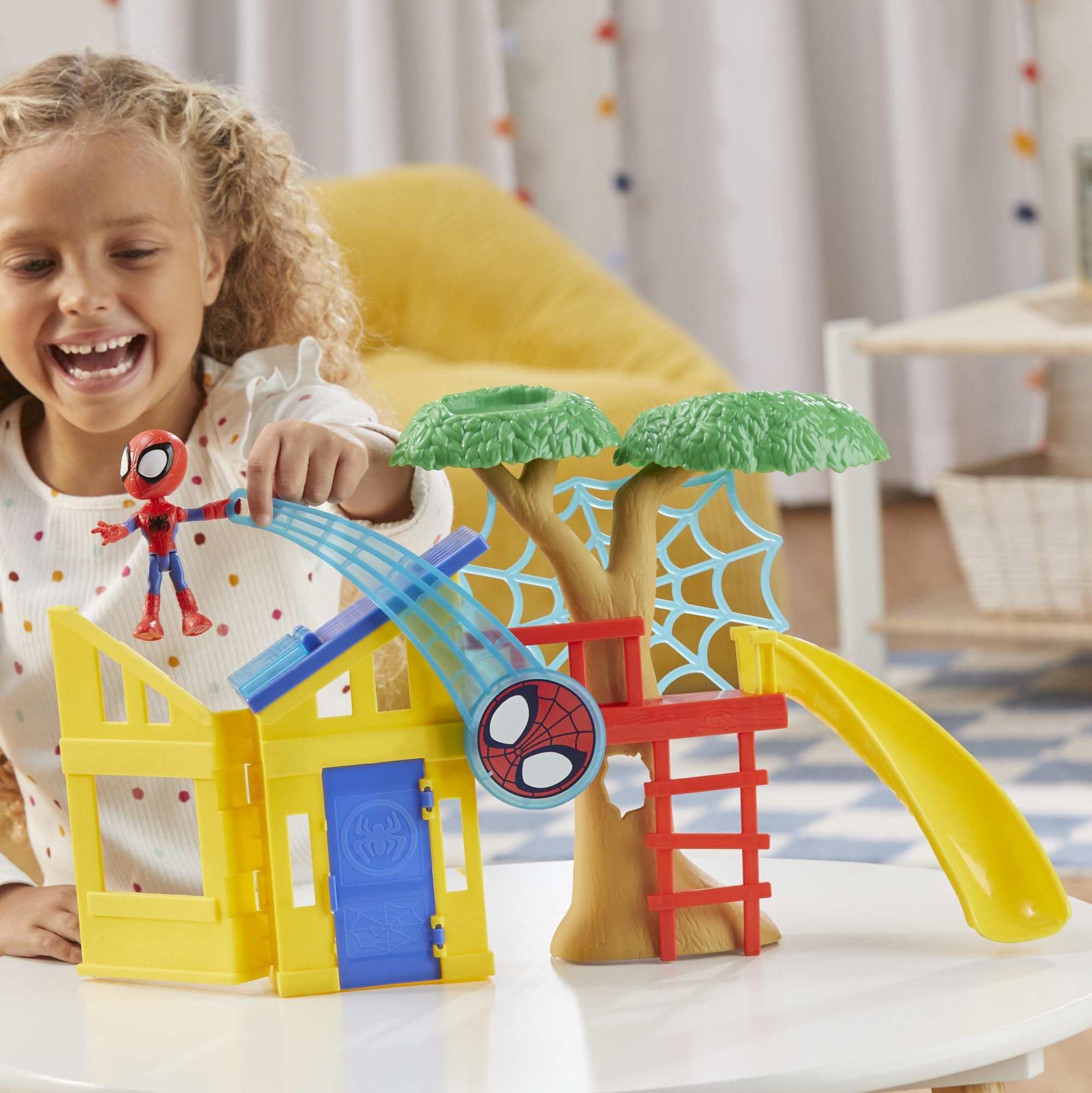 Spidey and his Amazing Friends Spidey Playground Playset, Includes 4-Inch Action Figure, Marvel Super Hero Toys for Kids 3 and Up