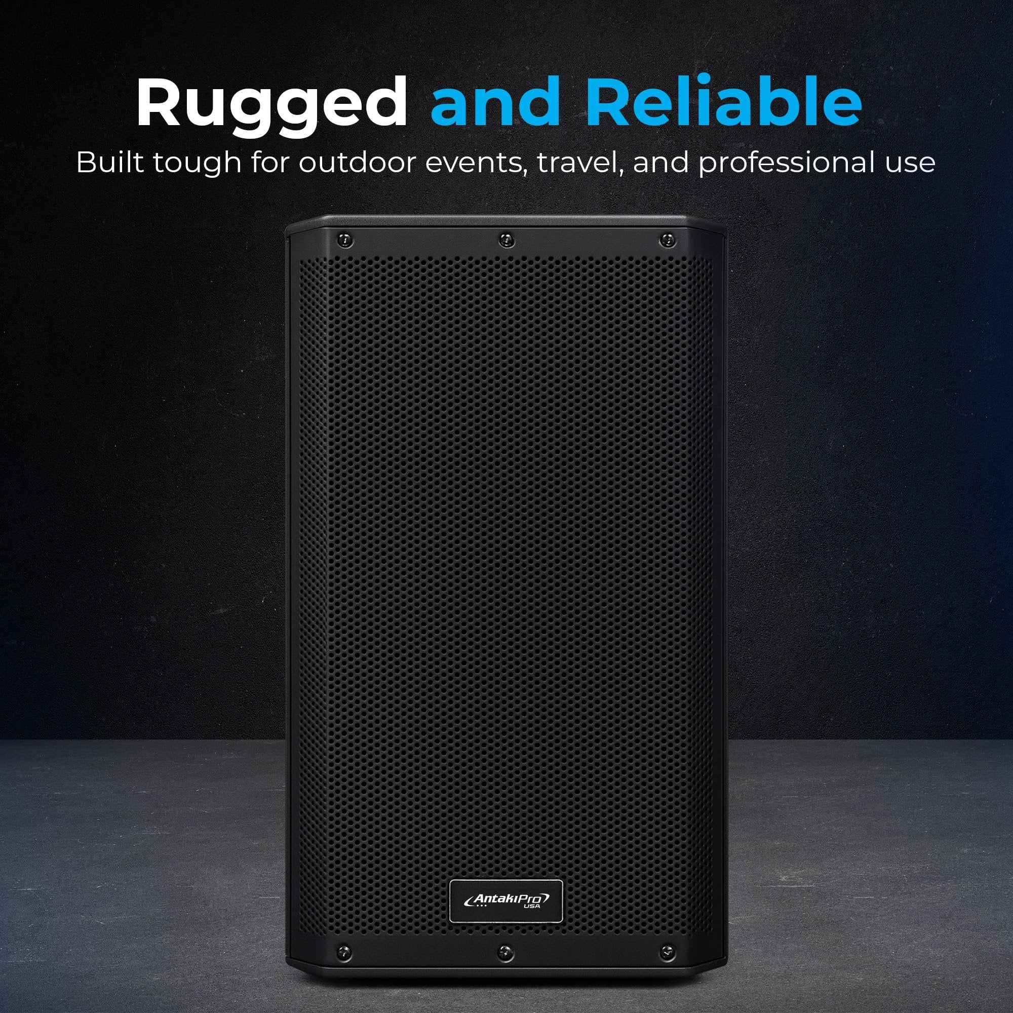 ANTAKIPRO 15-Inch 2-Way Active Loudspeaker - 2000W 4 Ohms Wireless Speaker with USB Inputs, Digital Signal Processing, TWS, XLR & RCA, Loud Outdoor Bluetooth Speaker Suitable for DJs & Sound Systems