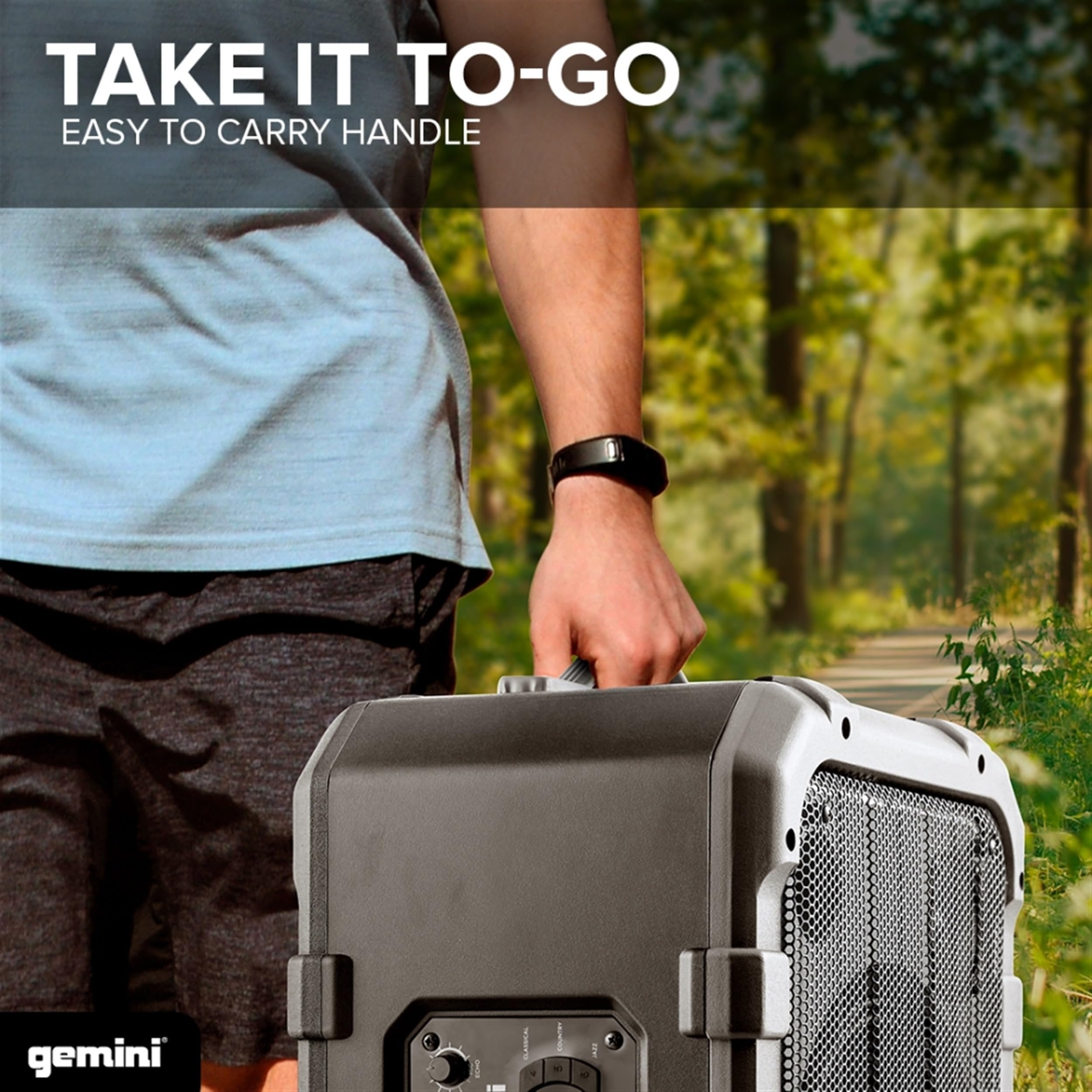 Gemini Sound MPA-2400 240 Watts Wireless IPX4 Waterproof Outdoor Portable Tailgate Party Bluetooth Speaker on Wheels with Big 24 Inch Woofer and Trolley Handle