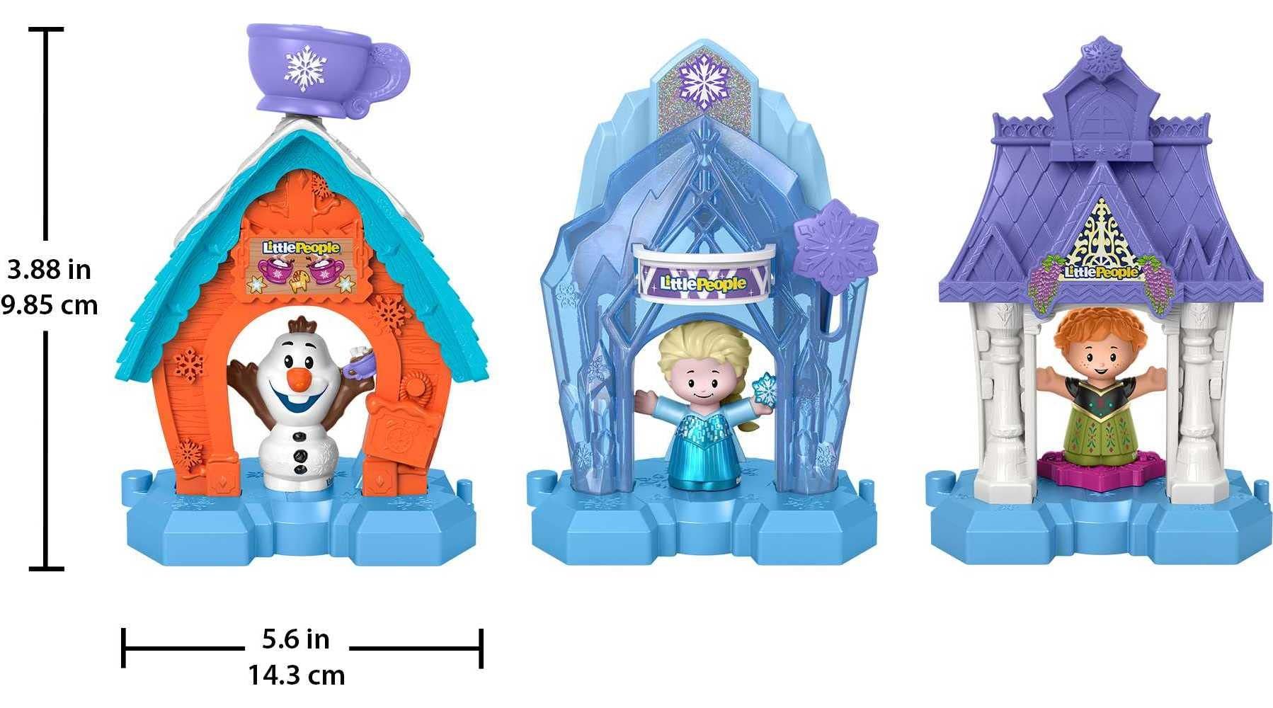 Fisher-Price Little People Toddler Toys Disney Frozen Snowflake Village Playset with Anna Elsa & Olaf for Ages 18+ Months
