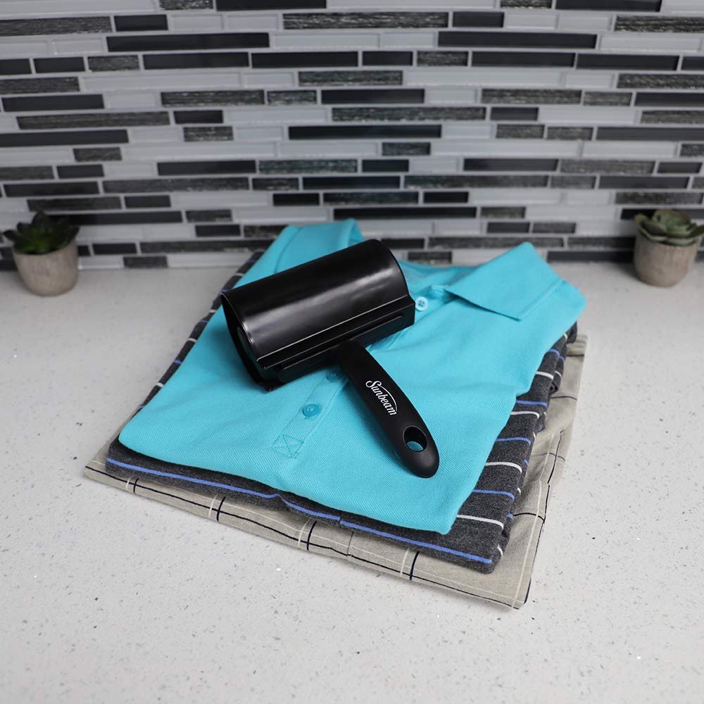 Extra Large Lint and Pet Hair Remover with 2 Extra Adhesive Rolls, by Home Basics, Enhanced Coverage, Protective Cover for Clothing and Home Fabrics