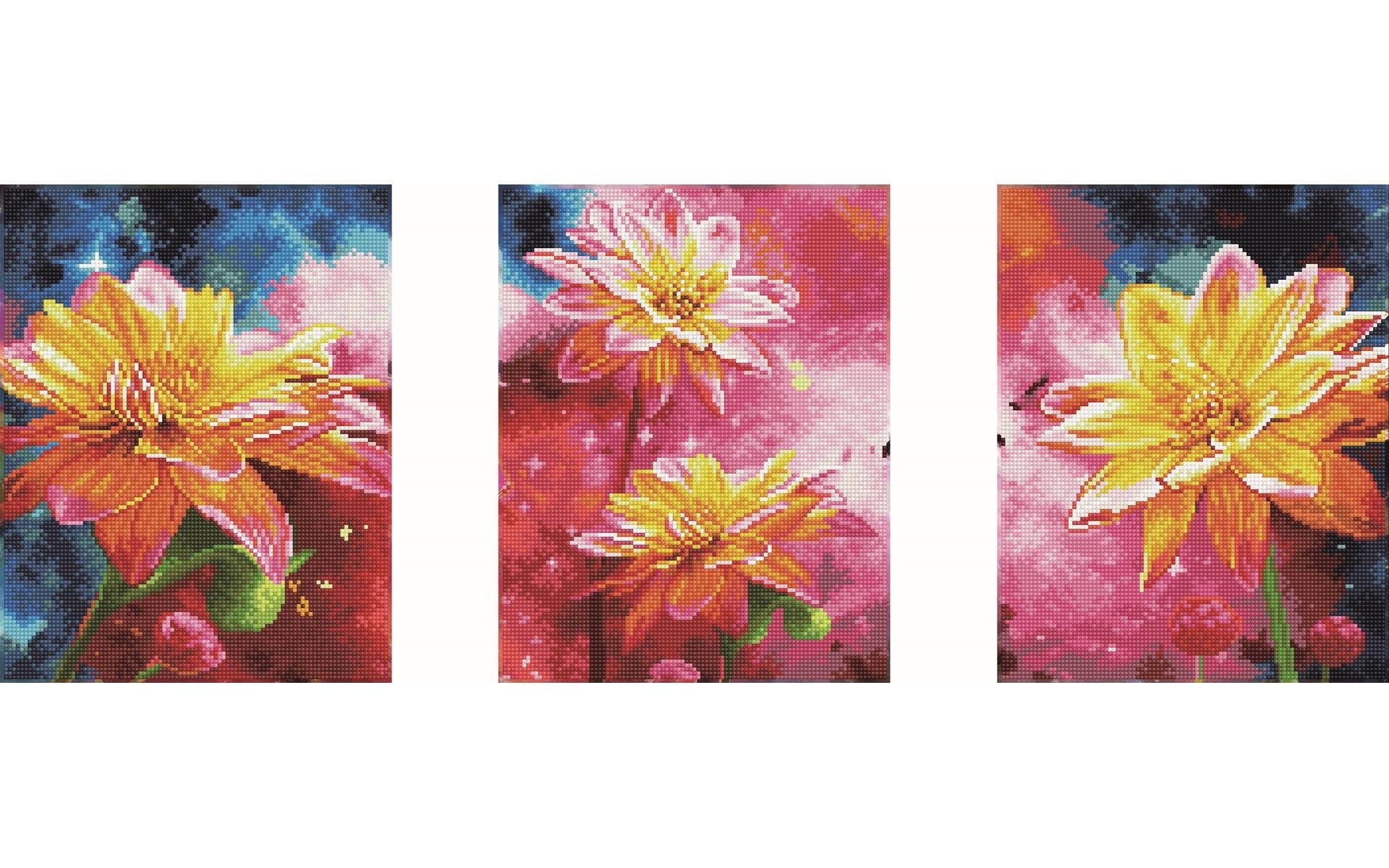 Diamond Art By Leisure Arts Diamond Painting Kits For Adults 11"X14" Advanced Triptych Yellow Flowers, Set Of 3, Full Drill, Art Kits, Dimond Art, For Adults