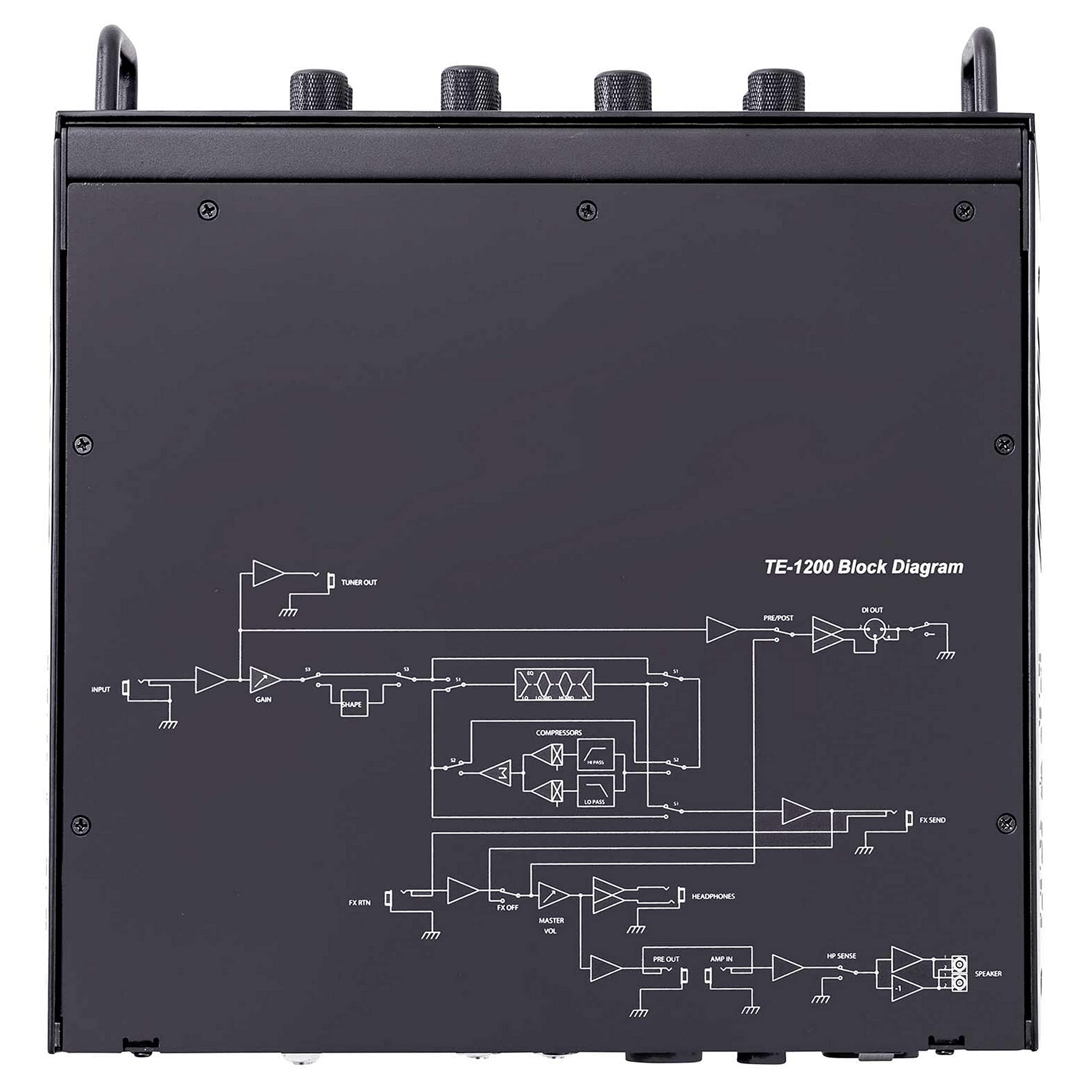 PEAVEY 03618570 Trace Elliot TE-1200 Bass Amplifier Head Portable Compact Amplifiers 1200-Watt RMS, 4 Band EQ PRO Amplification - TE1200