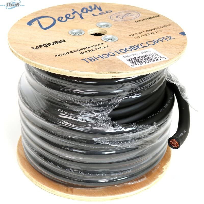 DEEJAY LED TBH000100BKCOPPE DEEJAYLED 3 Zero Gauge 100 FT Black