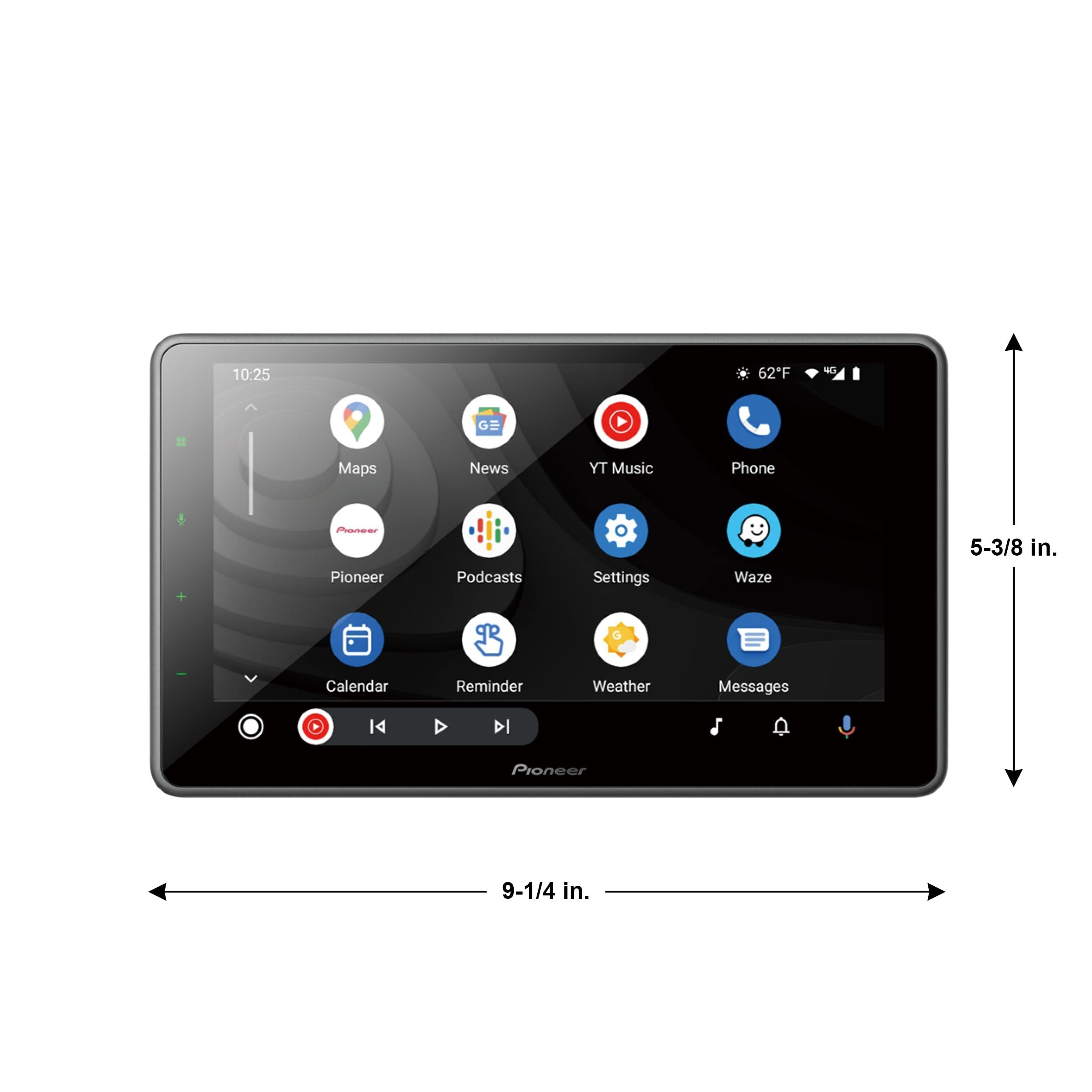 Pioneer DMH-WT3800NEX Digital Multimedia Receiver with Wireless Apple CarPlay and Android Auto, 9” Capacitive Floating Screen, Single-DIN, Built-in Bluetooth and WiFi, Amazon Alexa via App