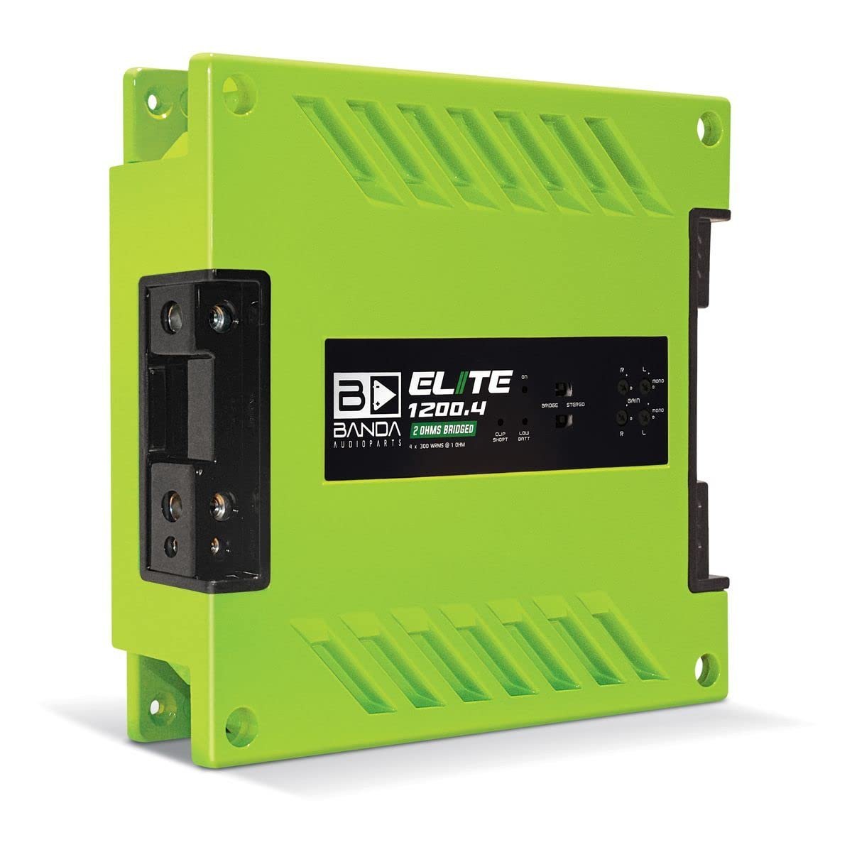 Banda Audioparts 1-Ch. Vehicle Audio Bass Amplifier - 3000W High-Powered Mono Bass Amplifier w/Subsonic Filter & Low Pass Filter Stable at 1 ohm, LED Indicators, Sound Specialization, Green