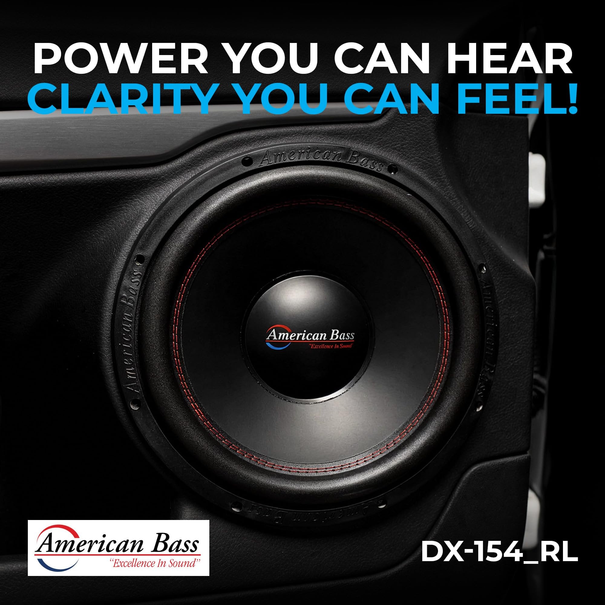 American Bass DX Series 15" Car Subwoofer, 1000W Peak / 500W RMS, 4 Ohm Car Audio with 125oz Magnet and 2.5" Voice Coil, Heavy-Duty Steel Basket, Powerful Bass for Car Audio Systems