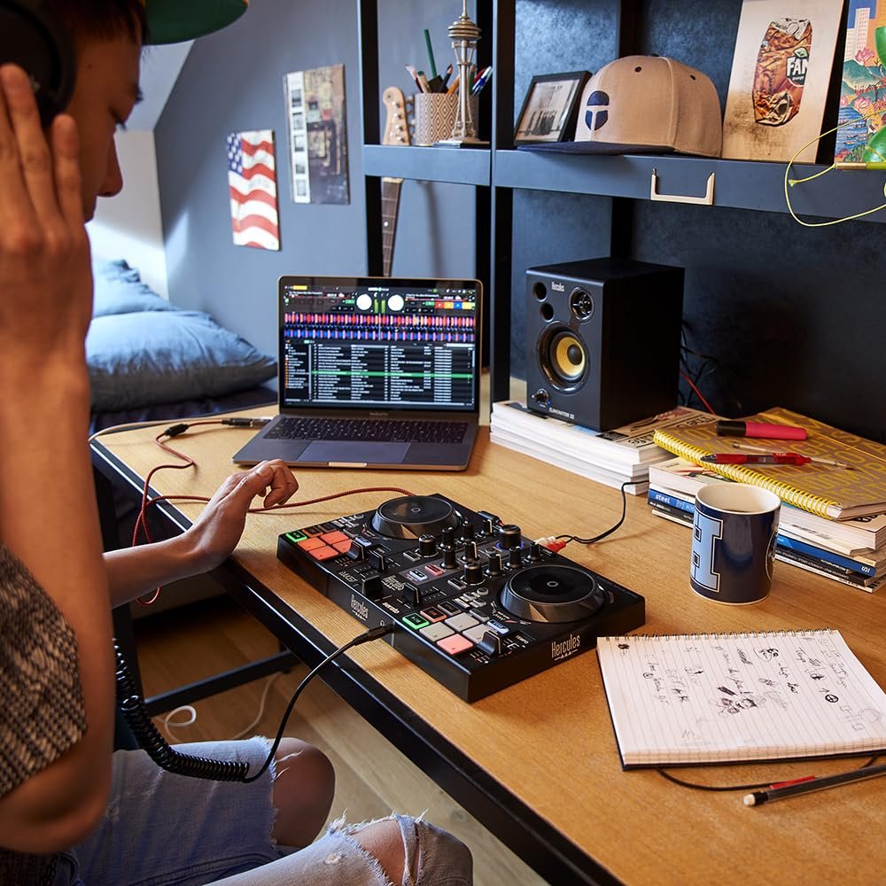 Hercules DJControl Inpulse 200 MK2 — Ideal DJ Controller for Learning to Mix — Software and Tutorials Included, Black