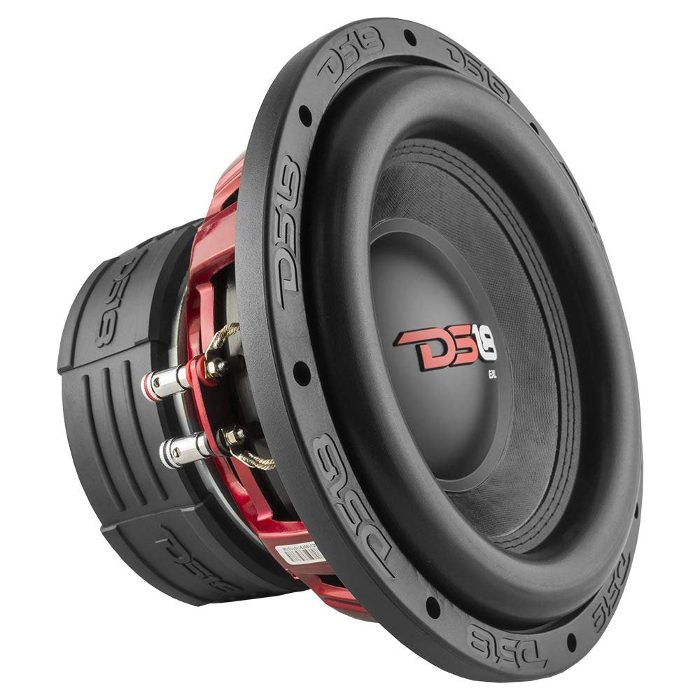 DS18 EXL-X10.2D Subwoofer in Black - 10" Speaker, 1750W Max Power, 850W RMS Power, Fiber Glass Dust Cap, Red Aluminum Frame, DVC, 2 Ohm Impedance, Ferrite Magnet (1 Speaker)