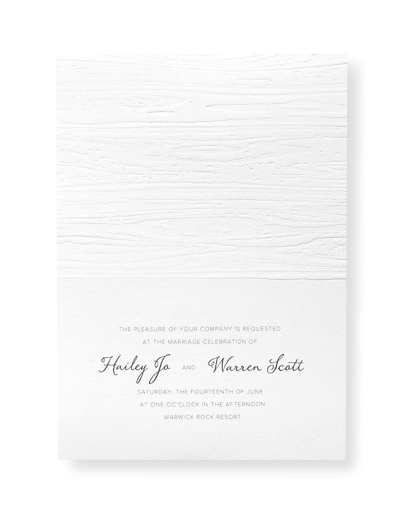Woodgrain Embossed Print at Home Invitation Kit