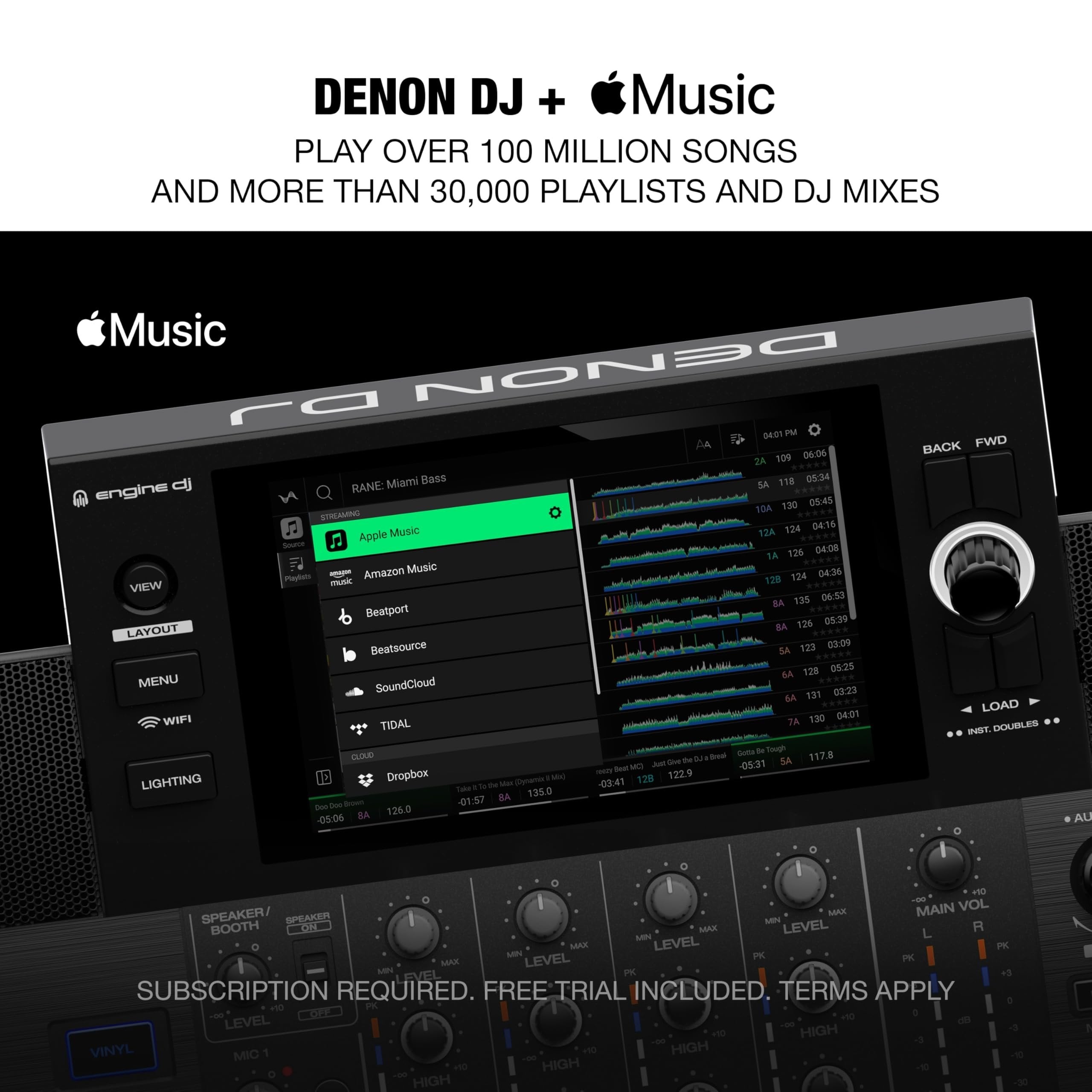 Denon DJ SC LIVE 4 Standalone DJ Controller with Stem Separation on 4-Decks, Wi-Fi Streaming, Build-in Speakers, Serato DJ and Virtual DJ Compatible