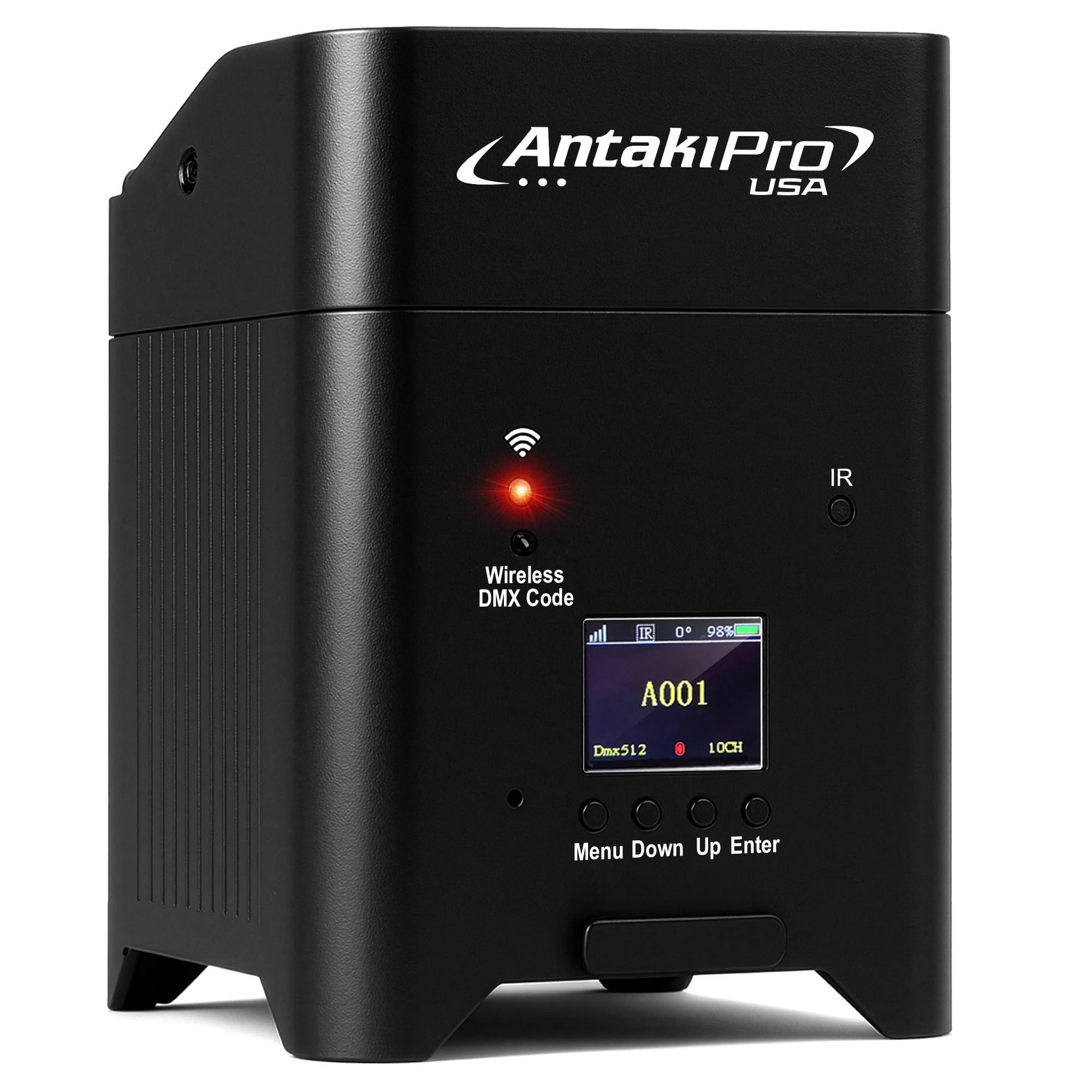 ANTAKIPRO Portable 6X6 Dynamic Stage Lighting – Wireless Battery LED Par Lights, DJ Lighting, Party Lights with 6x18W RGBWAUV, DMX512, Remote, 15°-40° Lens, 15h Runtime (Black)