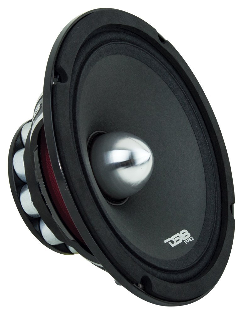 DS18 PRO-NEO8RB 250W Rms 500W Max MID-High Neodymium Magnet Bullet Midrange 4 Ω Speaker 8", Black