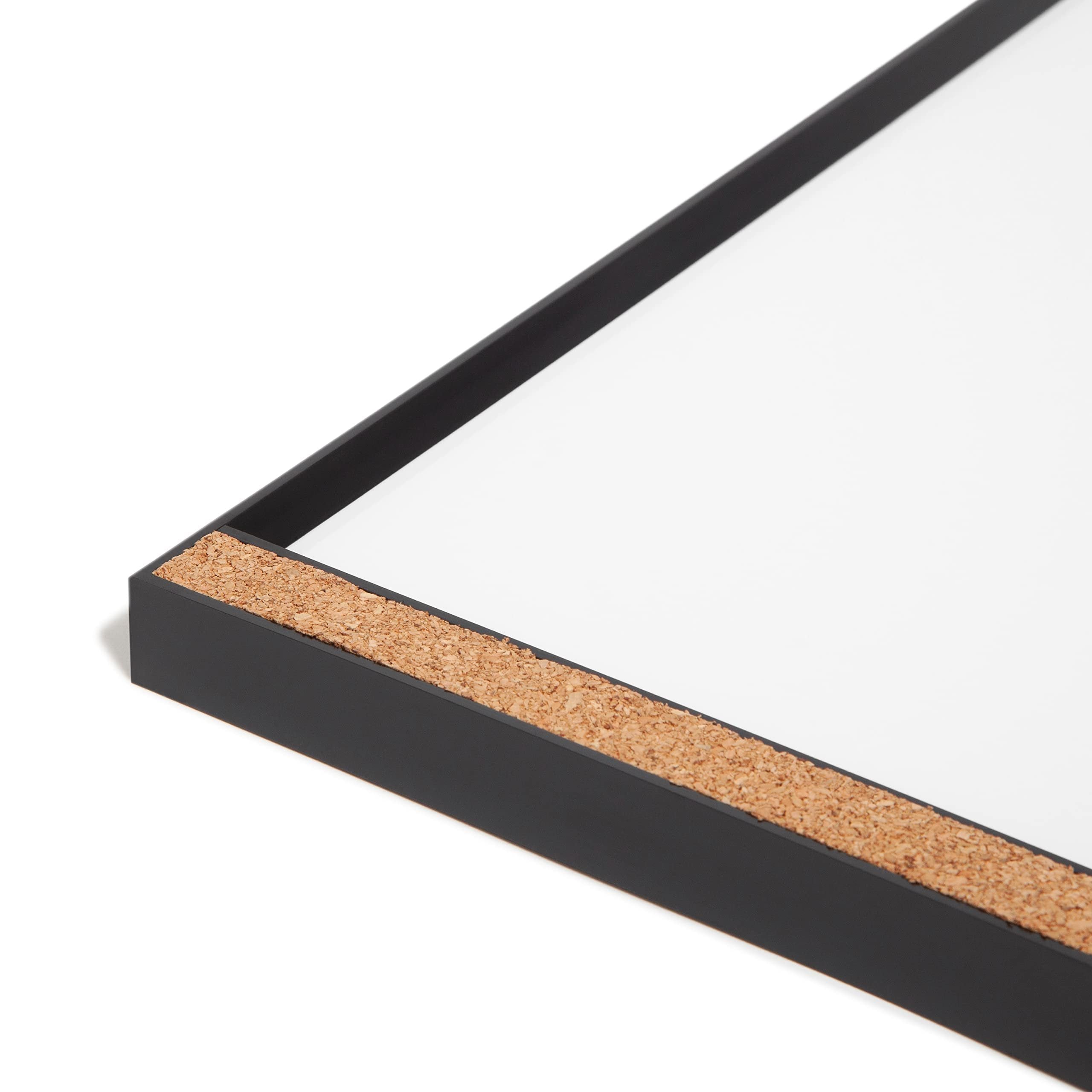 U Brands PinIt Combination Dry Erase Board with Black Frame, Office Supplies, Includes Marker and Magnet, 17” x 23”