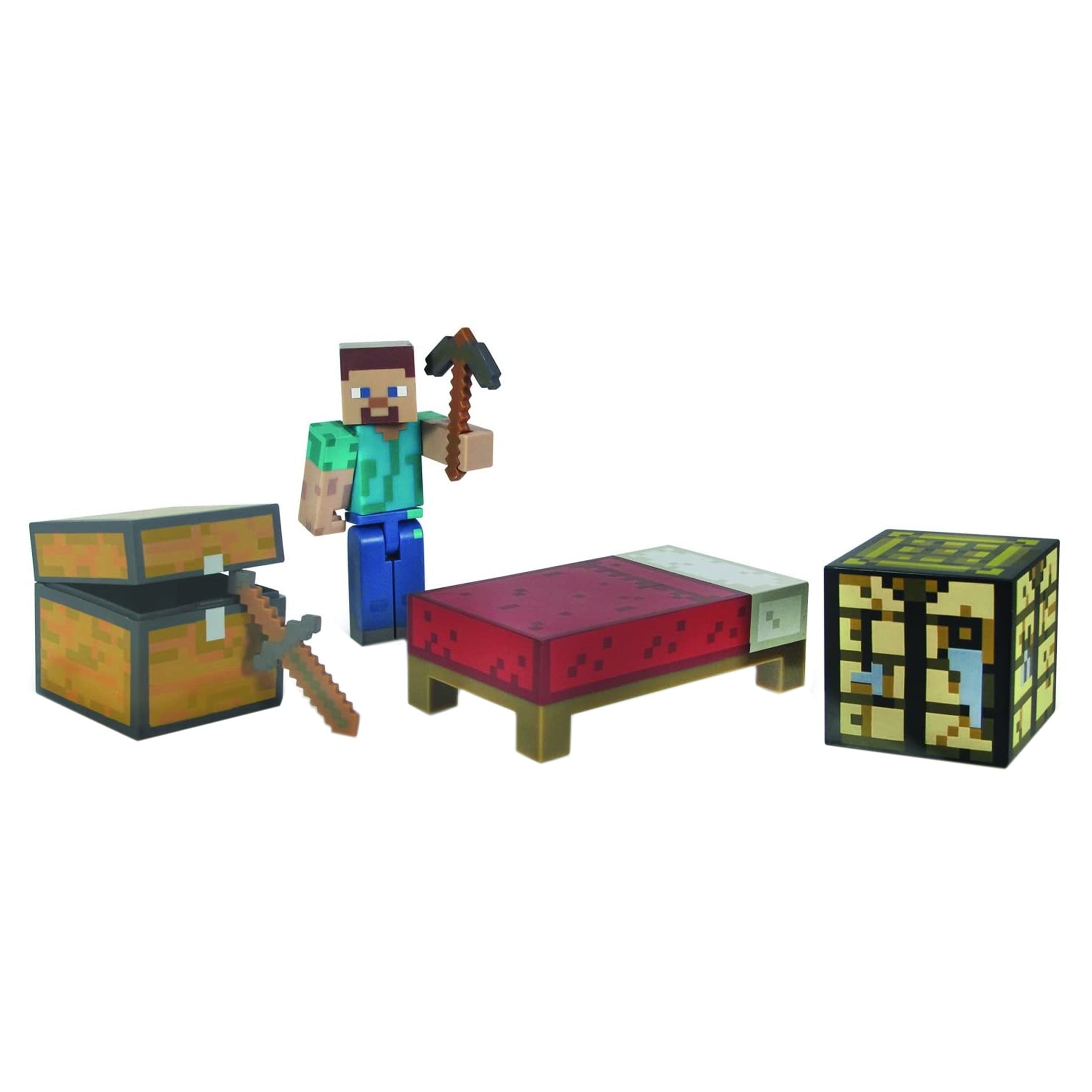 Minecraft 3" Series 1 Survival Kit Pack with Leather Steve Figure