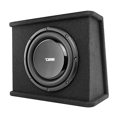 DS18 SB10A 10" Shallow Subwoofer Enclosure with Built in Amplifier – Car Audio All in One Amplifier and Subwoofer Bass Package 700 Watts Power – Great Stealth Car Subwoofer in Box with Amp