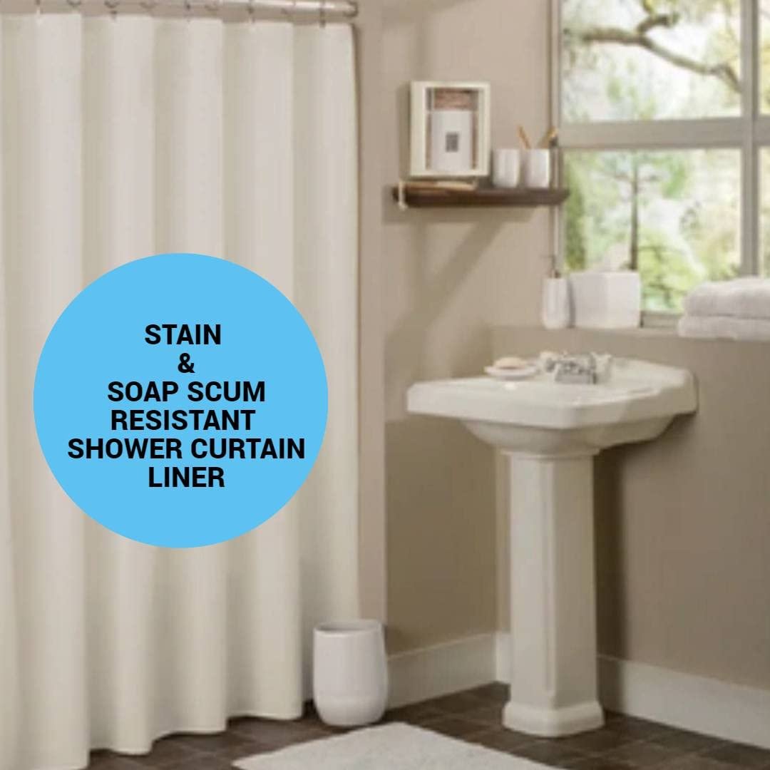 Shower Curtain Liner Beige Mildew Resistant Vinyl by Better Home