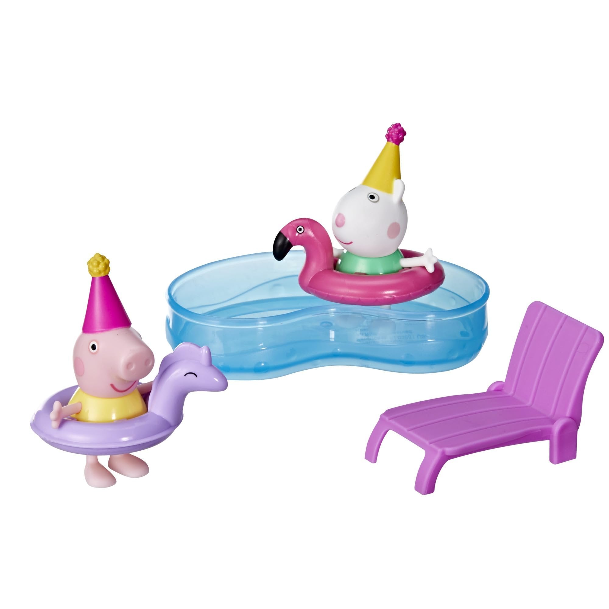 Peppa Pig Peppa’s Pool Party Playset with 2 Figures and 4 Accessories, Preschool Toys, Kids Gifts, Ages 3+
