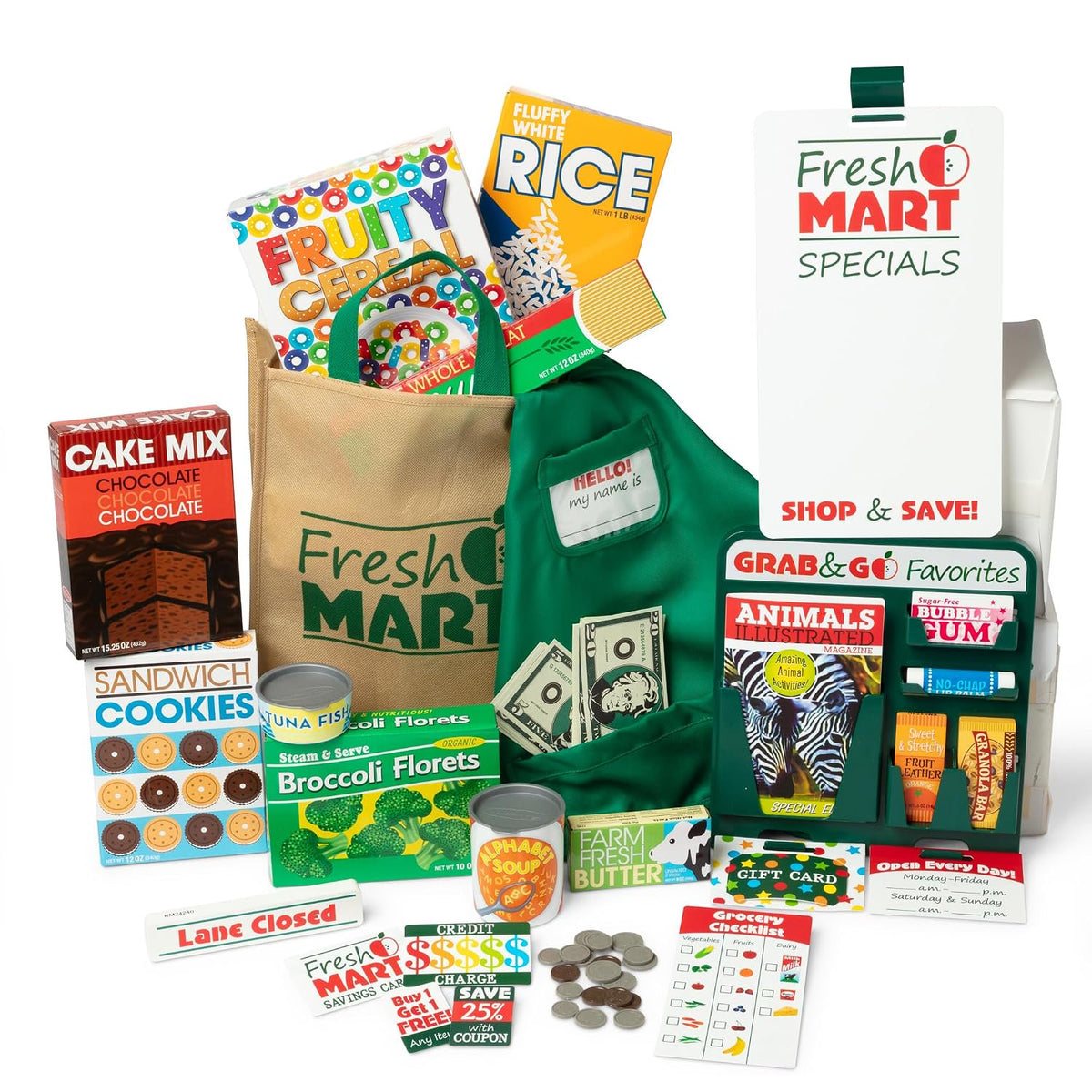Melissa & Doug Fresh Mart Grocery Store Companion Pretend Play Food Set