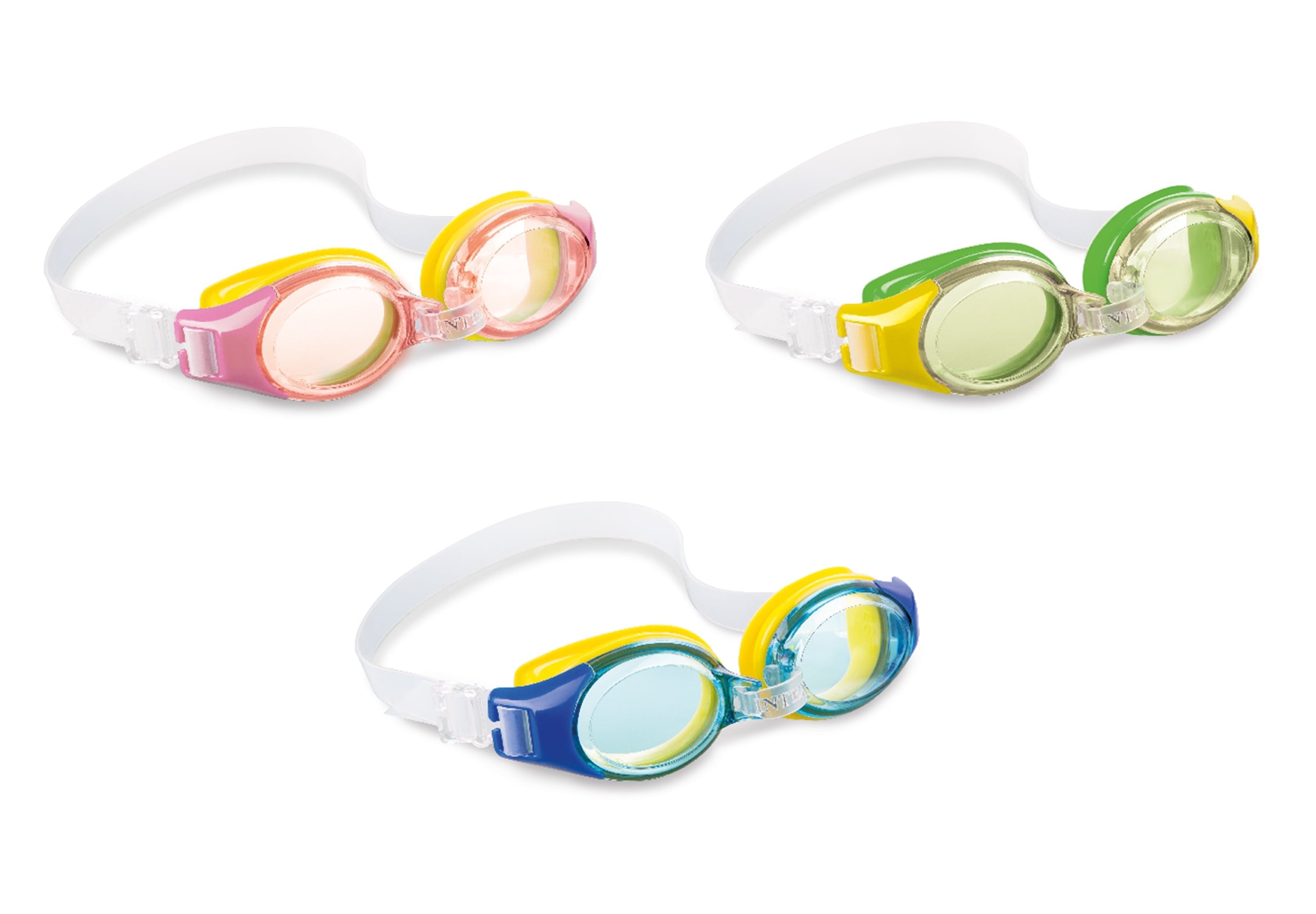 Intex Kid's Polycarbonate Swim Goggles Unisex Color Tinted Lens Ages 3-8