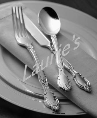 Plastic Silver SPOONS China Like Baroque 20ct