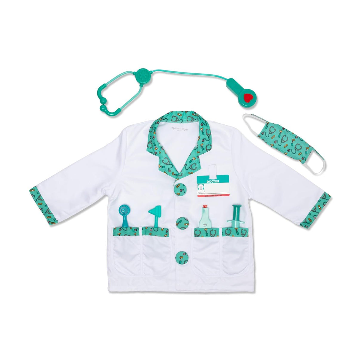 Melissa & Doug Doctor Role Play Costume Dress-Up Set (7 pcs)