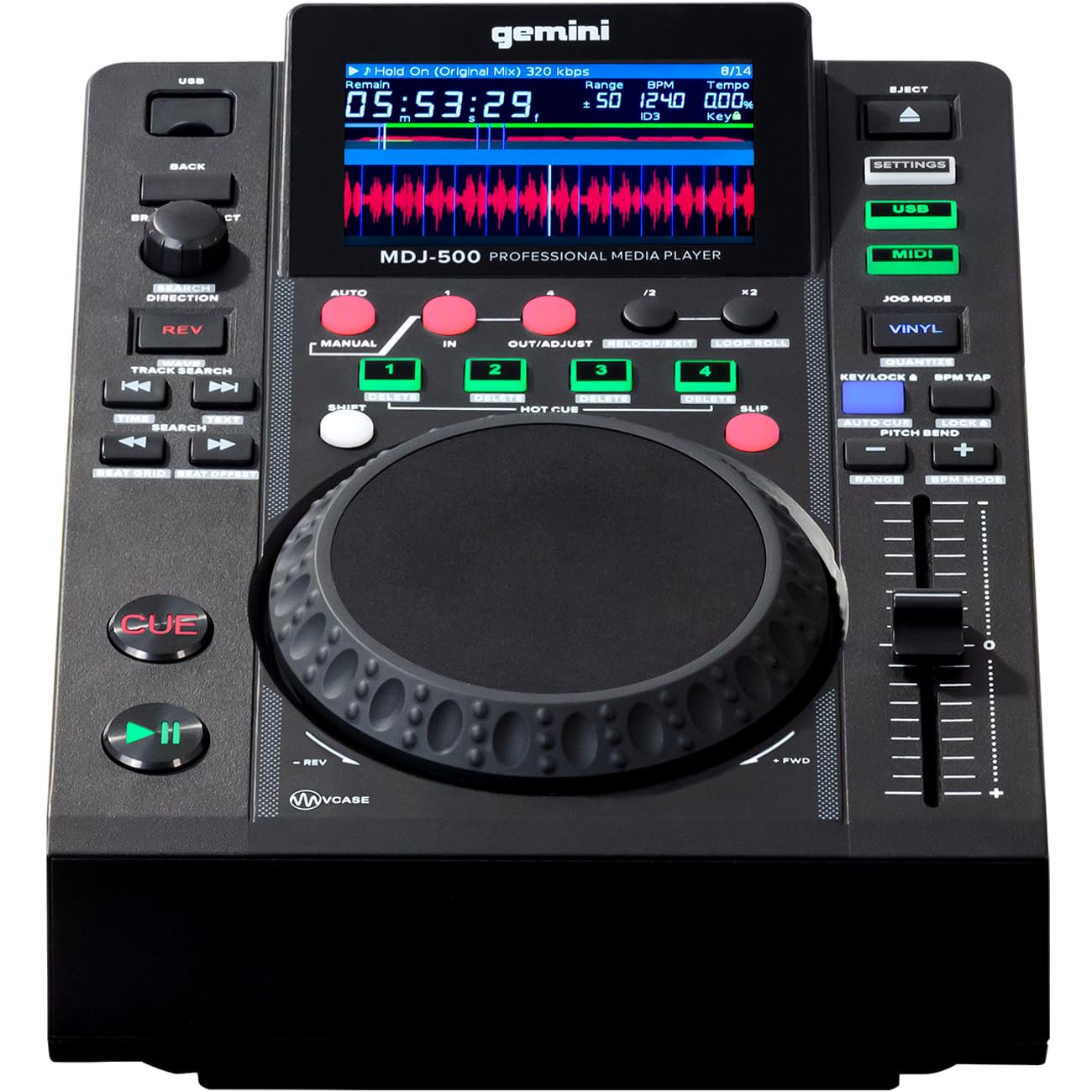 Gemini Sound MDJ-500 - Professional DJ Media Player, Compact Design with Full-Featured Performance, Compatible with Virtual DJ, Perfect for Beginners