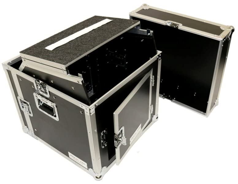 DEEJAY LED Hard Case Designed To Carry A 10u Mixer, 8u Vertical Rack Accessories And A 17" Laptop Computer Case Made From Vinyl Laminated 9.0mm Plywood With An Adjustable Modular Foam Lining TBHM8ULT