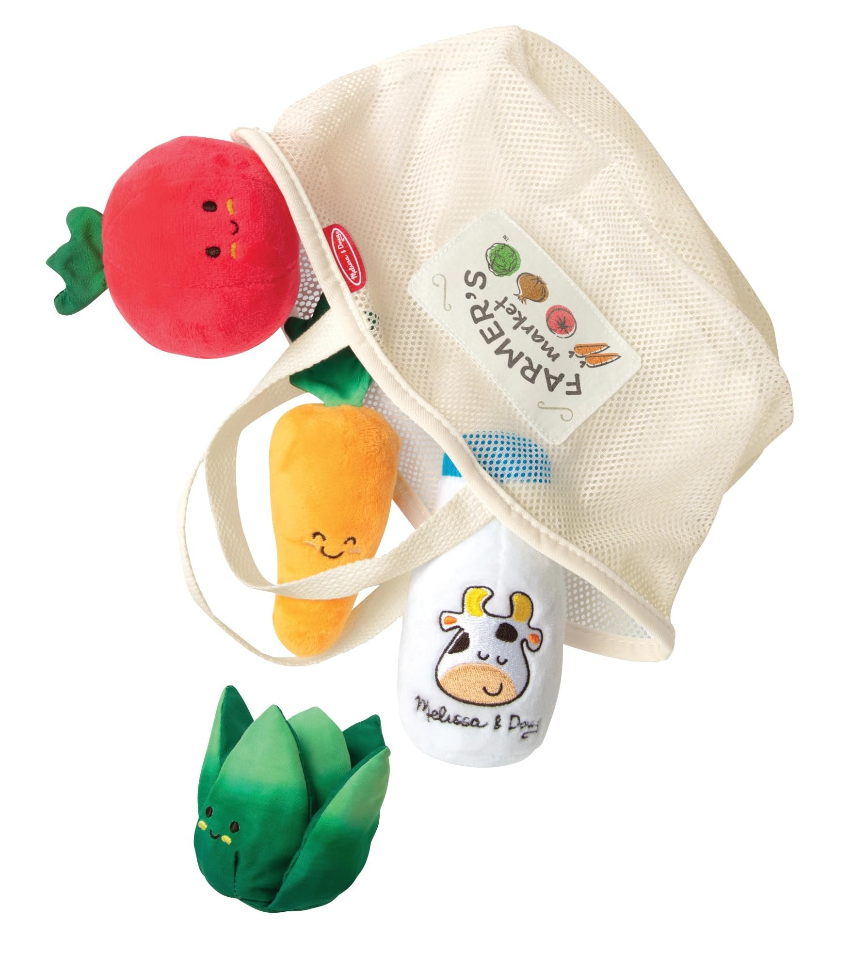 Melissa & Doug Multi-Sensory Market Basket Fill & Spill Toy - Pretend Play Food Menus Grocery Toys, Sorting And Stacking Multi-Sensory Toys For Infants And Toddlers Ages 1+