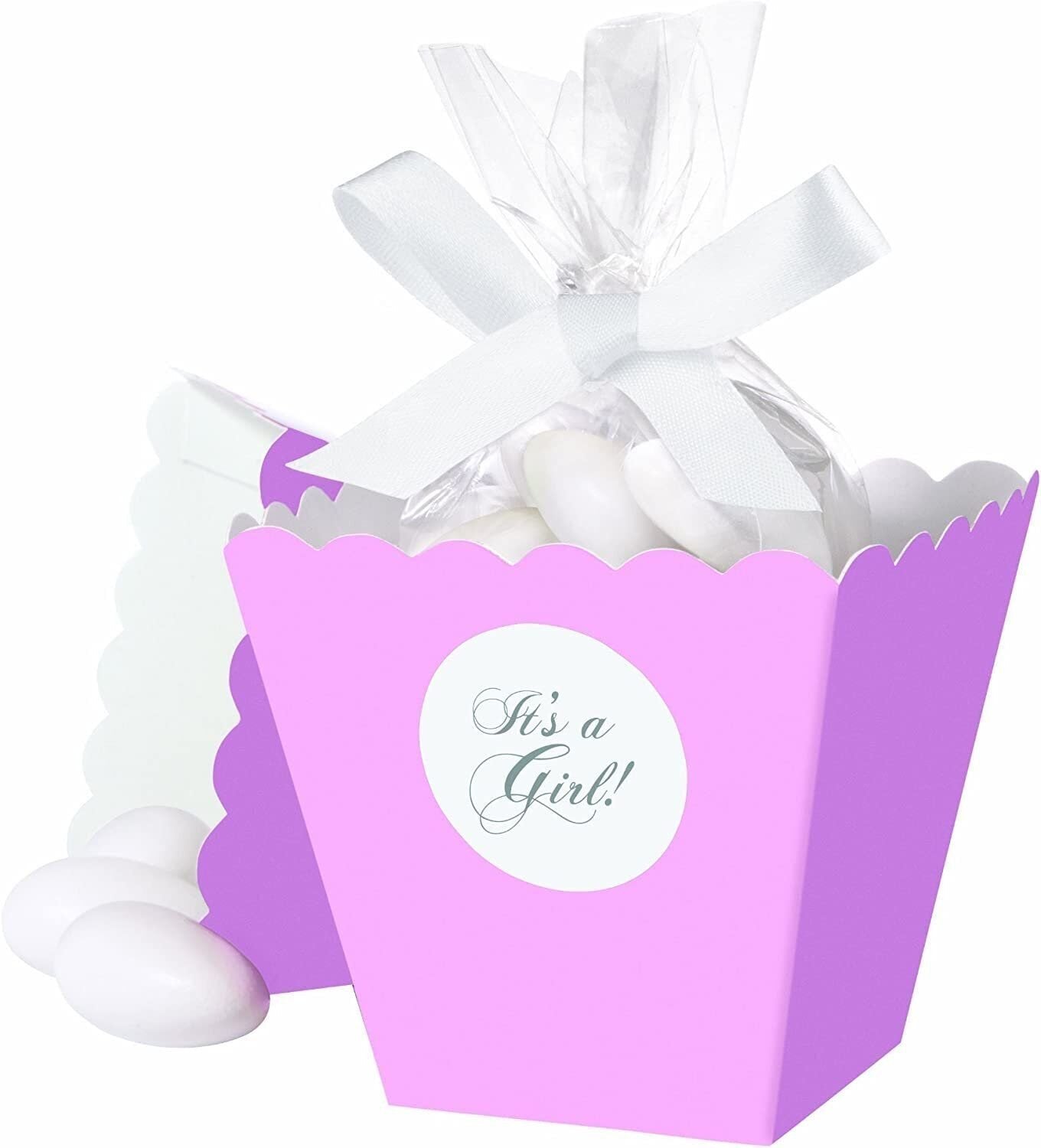 Wilton Pink It's a Girl Popcorn Box Favor Kit, 25 Count