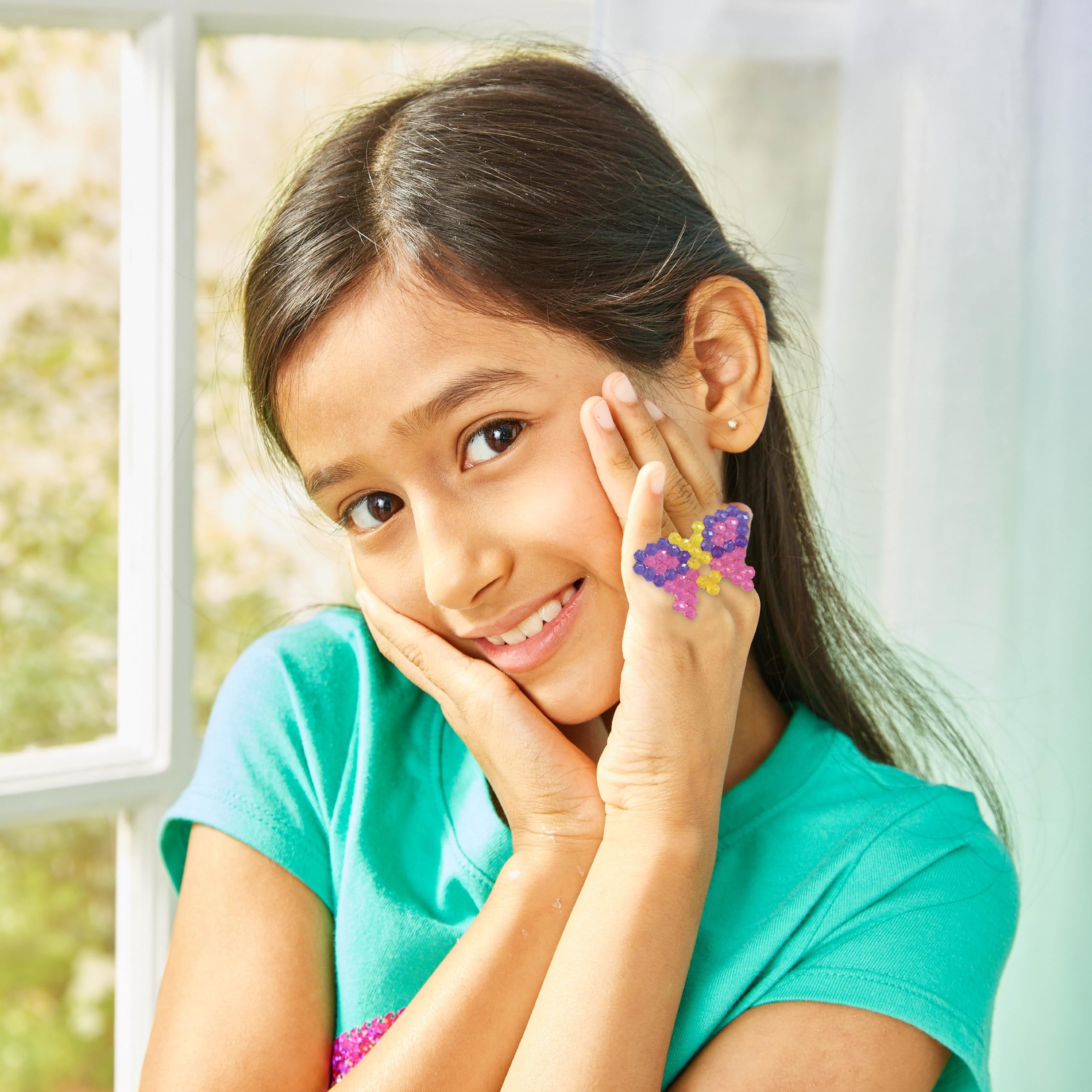 Aquabeads Design & Style Rings Complete Arts & Crafts Bead Kit for Children - Create 10 Unique Wearable Rings