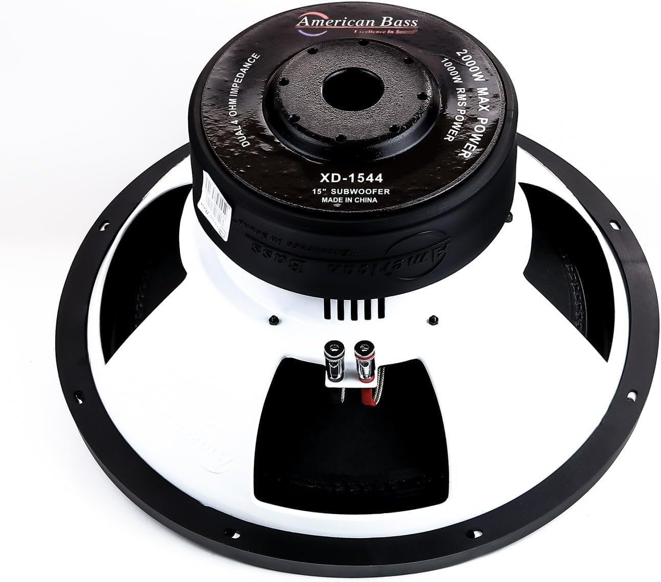American Bass 15” Subwoofer, 2000W Max / 1000W RMS, Dual 4 Ohm, 3” Voice Coils, Carbon Fiber Cone, Steel Basket, High Output Subwoofer Car Audio Driver for Deep Bass and Accurate Low Frequencies