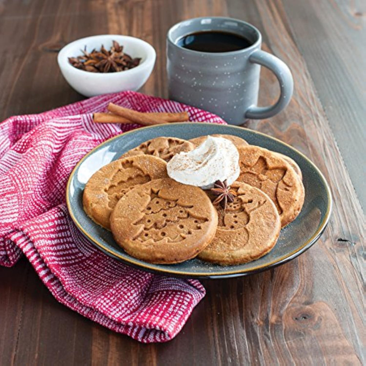 Nordic Ware Holiday Pancake Pan, Black 0.6 cup