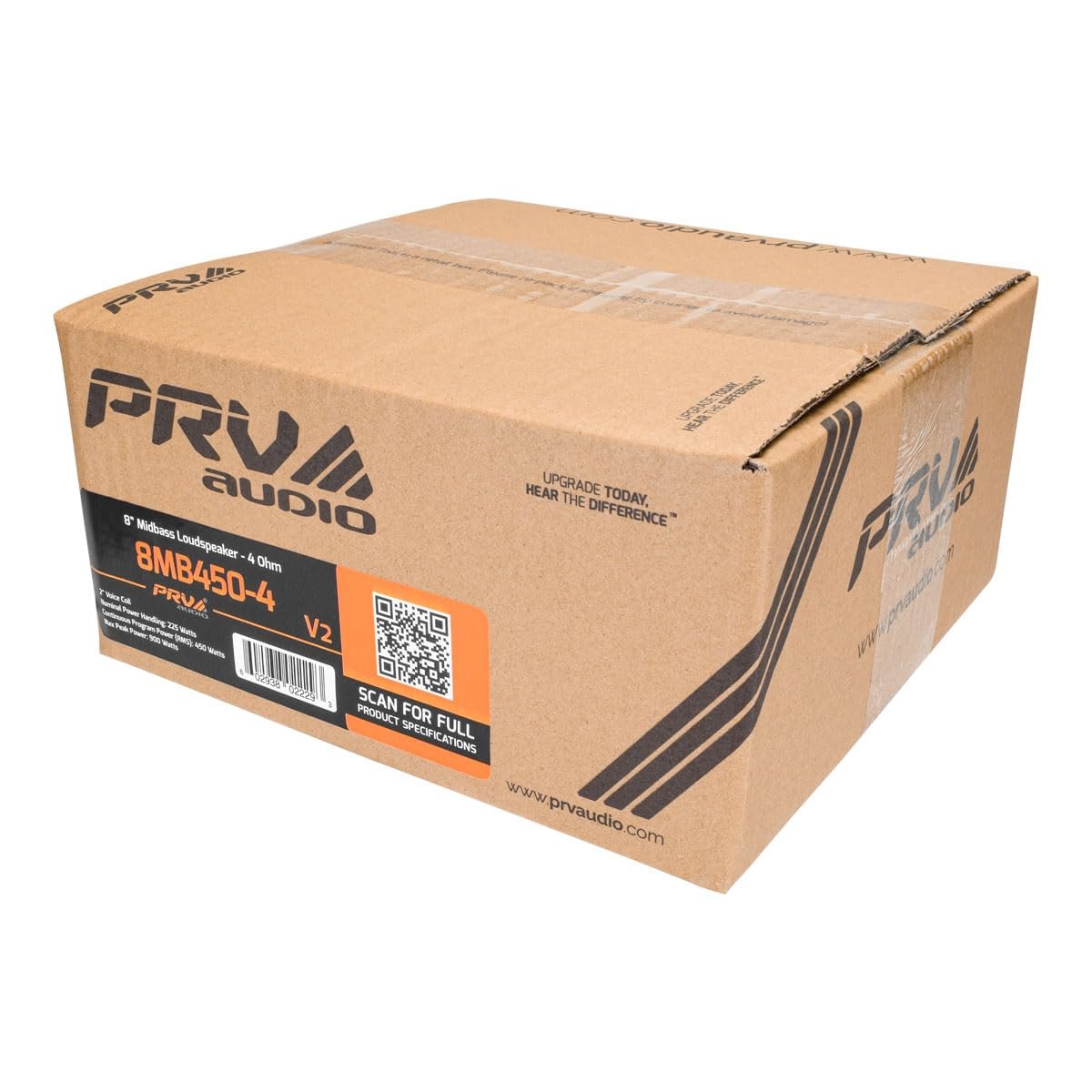 PRV AUDIO 8MB450-4 v2 8" Mid Bass Speaker 4 Ohm Pro Audio Speaker 93.5dB 450 Watts 2" Voice Coil (Single)