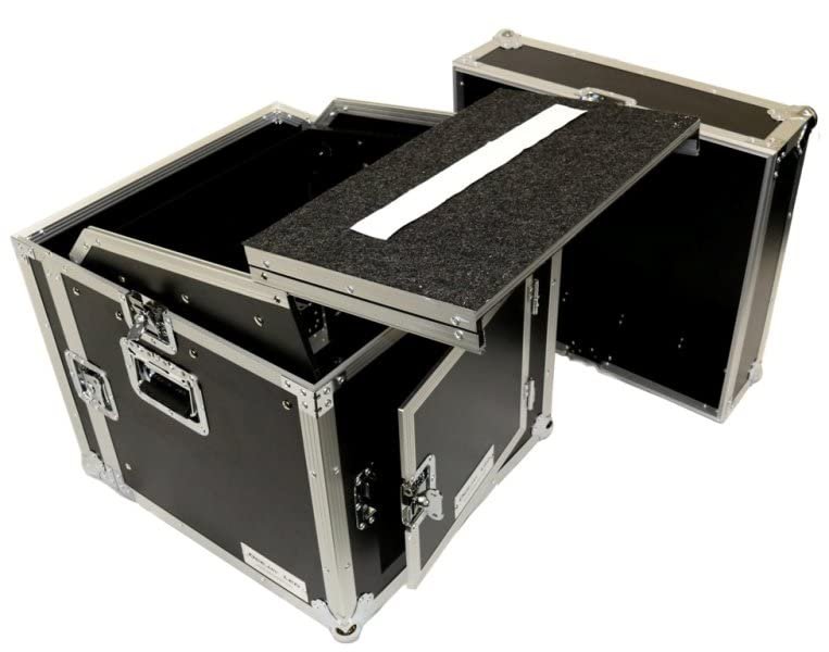 DEEJAY LED Hard Case Designed To Carry A 10u Mixer, 8u Vertical Rack Accessories And A 17" Laptop Computer Case Made From Vinyl Laminated 9.0mm Plywood With An Adjustable Modular Foam Lining TBHM8ULT