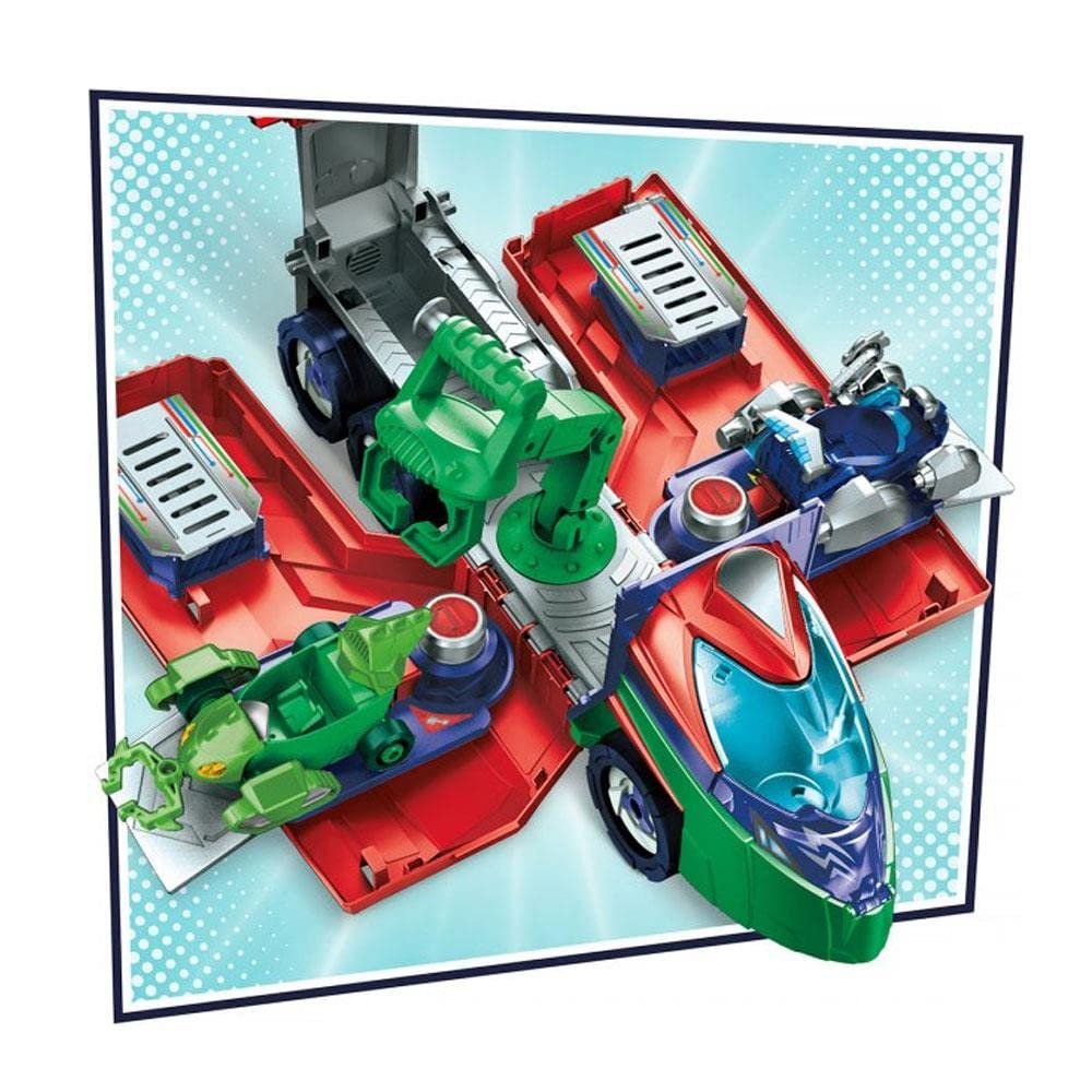 PJ Masks PJ Launching Seeker Preschool Toy, Transforming Vehicle Playset with 2 Cars, 2 Action Figures, and More, for Kids Ages 3 and Up, Red