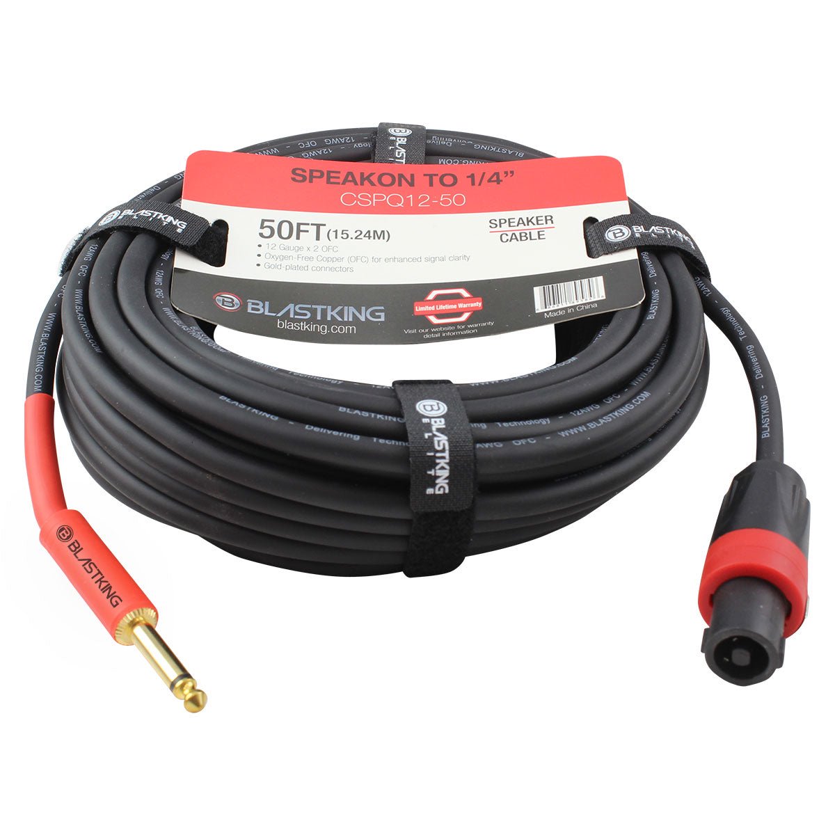 Blastking CSPQ12-50 Speakon to 1/4" Cable 50 Ft