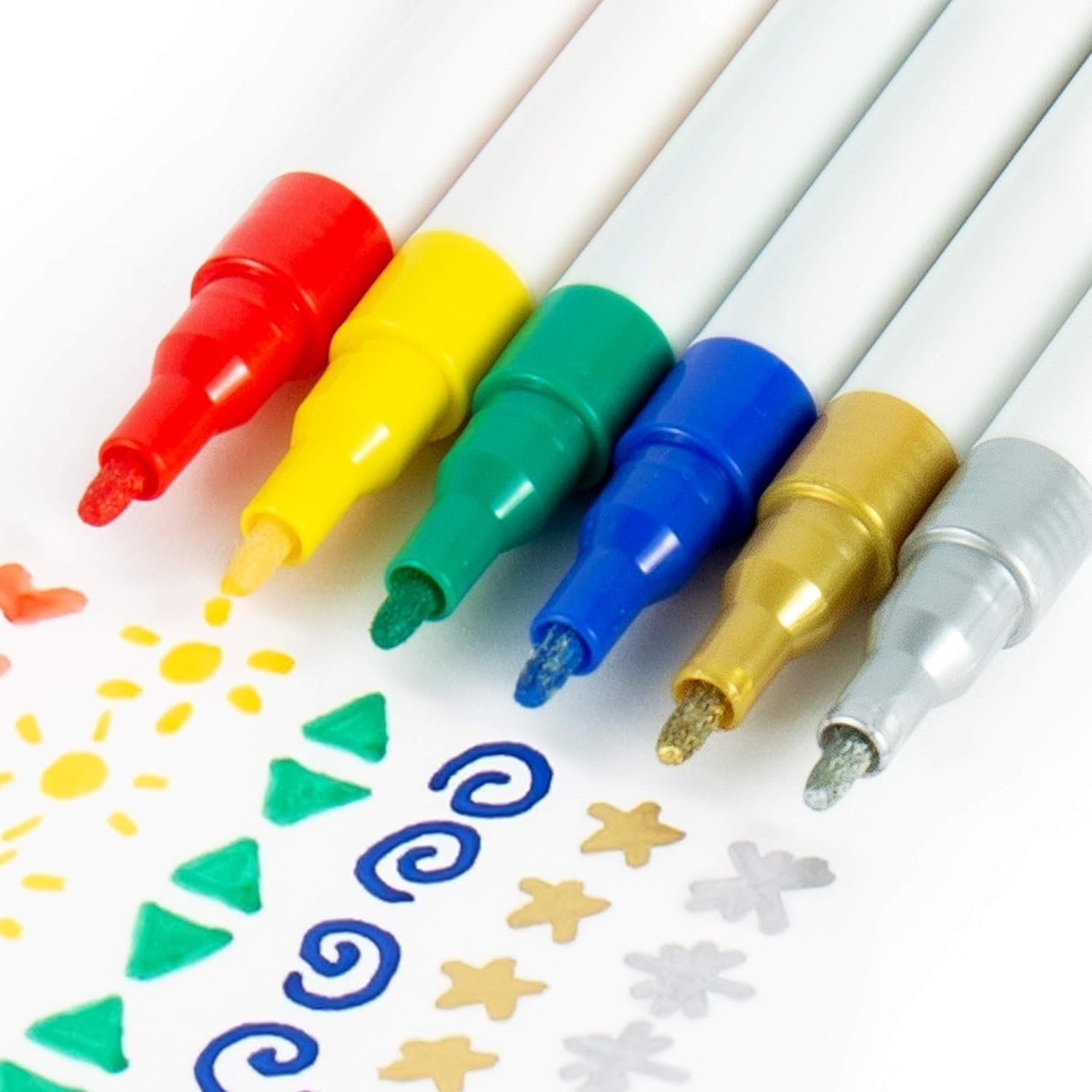 Made By Me Horizon Group USA Acrylic Paint Pens, 6-Pack, Paint Pens for Rock Painting, Stone, Ceramic, Glass, Wood, Fine-Tip, Easy-to-Use, Long Lasting, Great for DIY Crafts, Multi