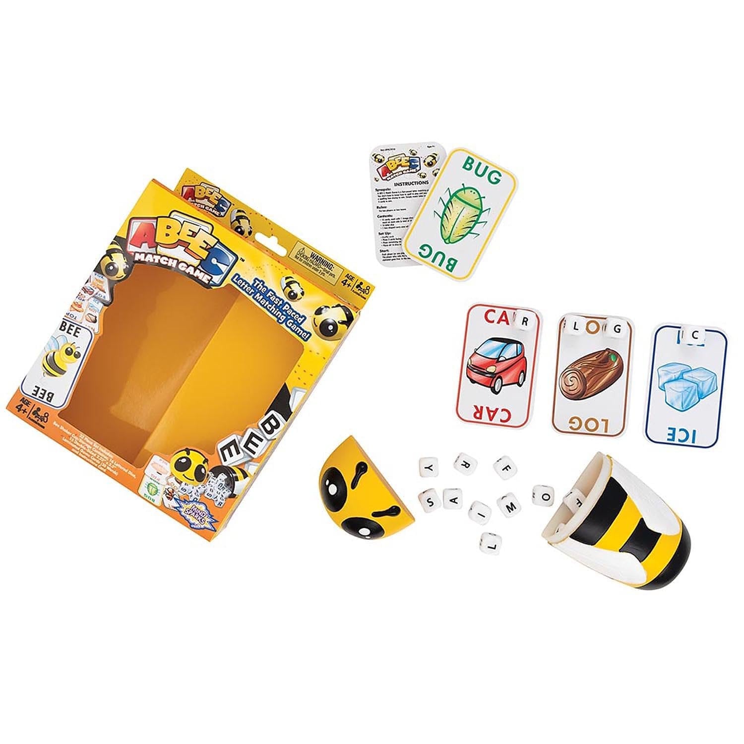 Mind Sparks ABeeC Match Game, Assorted Components, 5" L x 3" W x 1.75" H, 33 Pieces