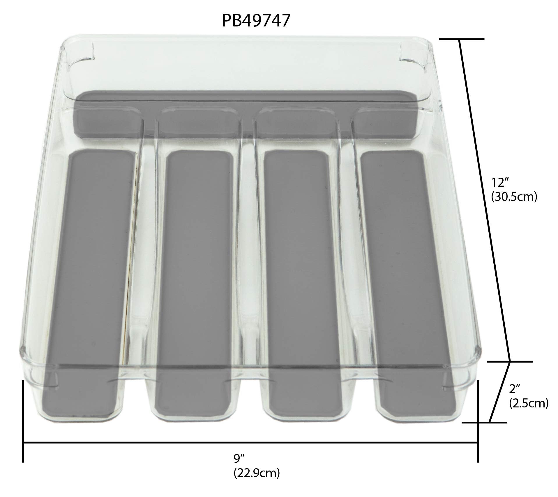Home Basics 9" x 12" Plastic Rubber Liner Drawer Organizer, One Size, Clear