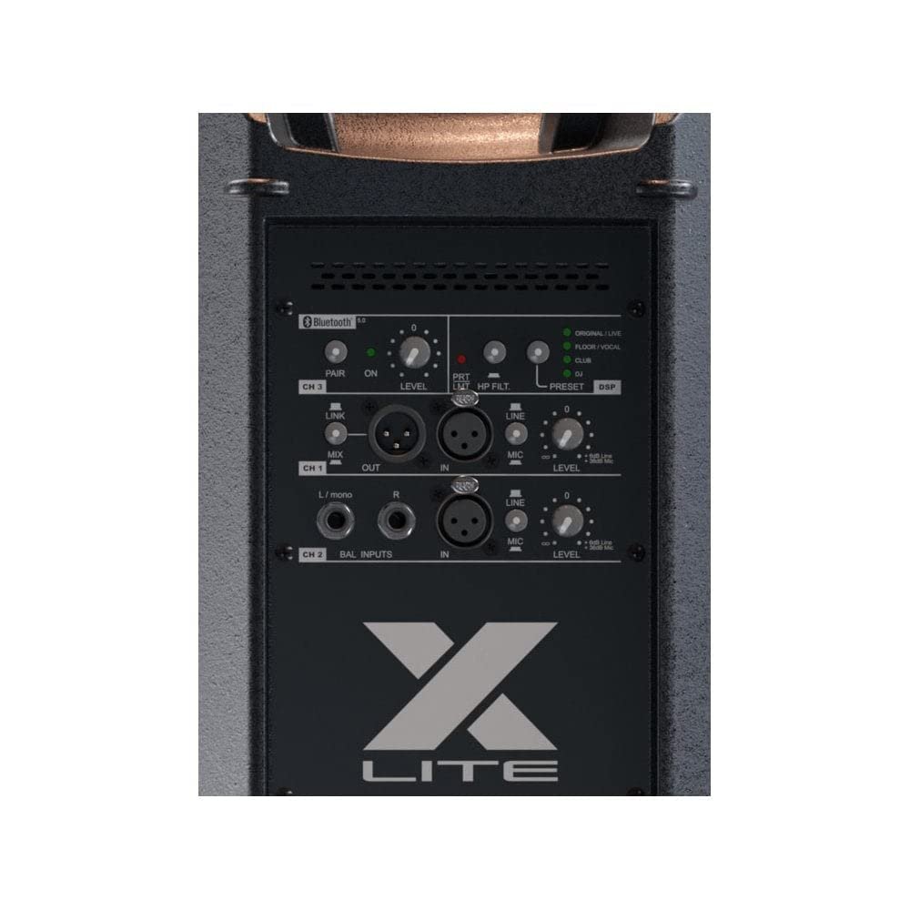 FBT X-Lite 112A Professional 12-inch Active Speaker with Integrated 3-Channels Mixer Lightweight 2-Way Bi-Amplified System in Bass Reflex 5.0 Bluetooth Black - X LITE 112A