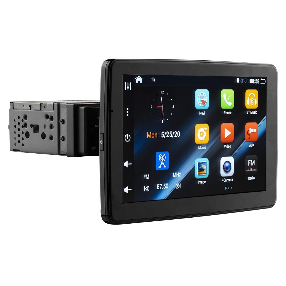 DS18 DDX9AD 9" Swivel Touchscreen Mechless Single-Din Headunit with Bluetooth, Mirror Link for iOS & Android BT/AUX/GPS/USB/SD/AM/FM & All Your Favorite Apps