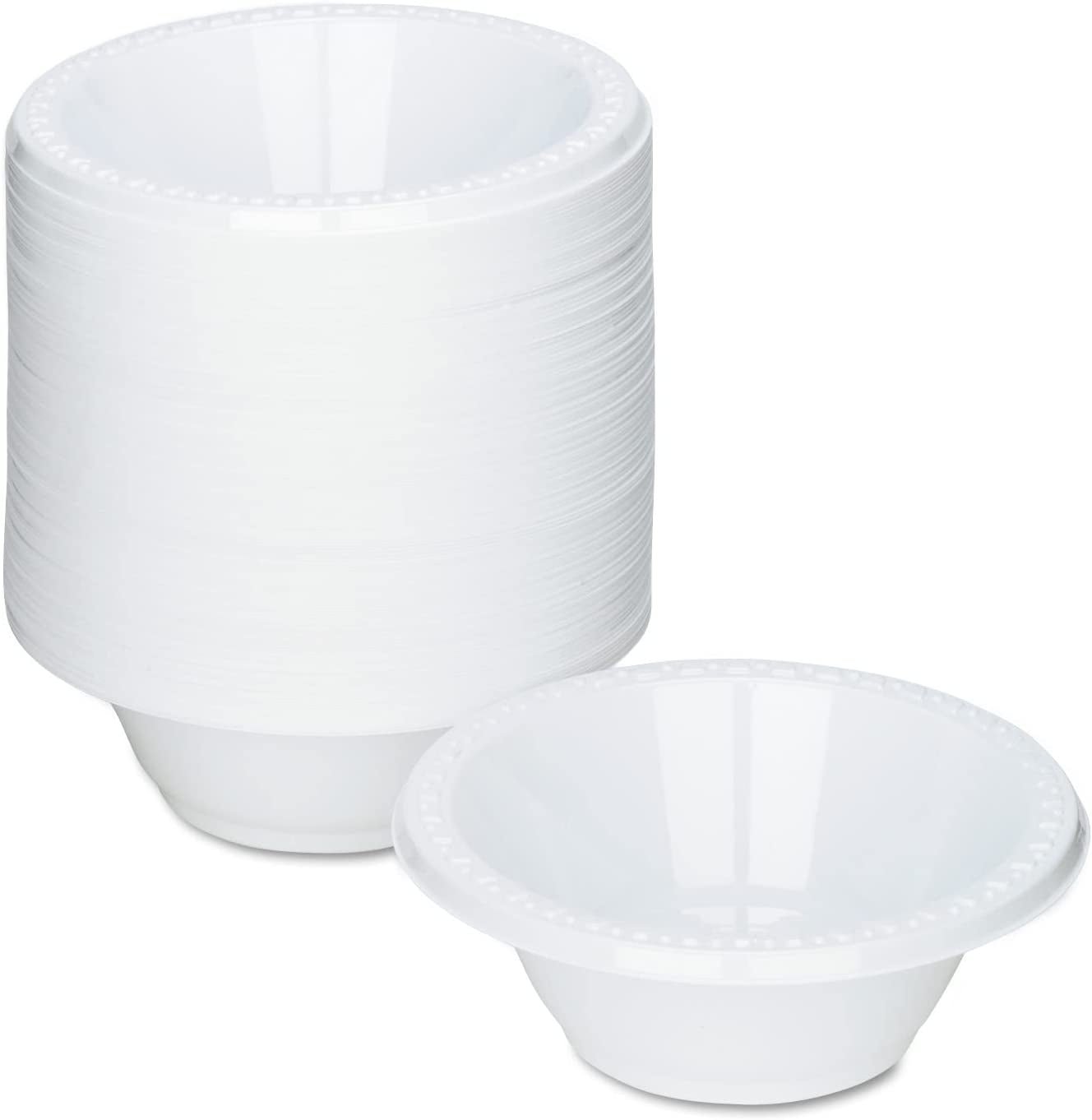 Party Dimensions Premium Heavy Weight Dessert Perfect White Excellent Small Plastic Disposable For Party Catering Supplies, 100 Pcs, 5 oz. Bowl