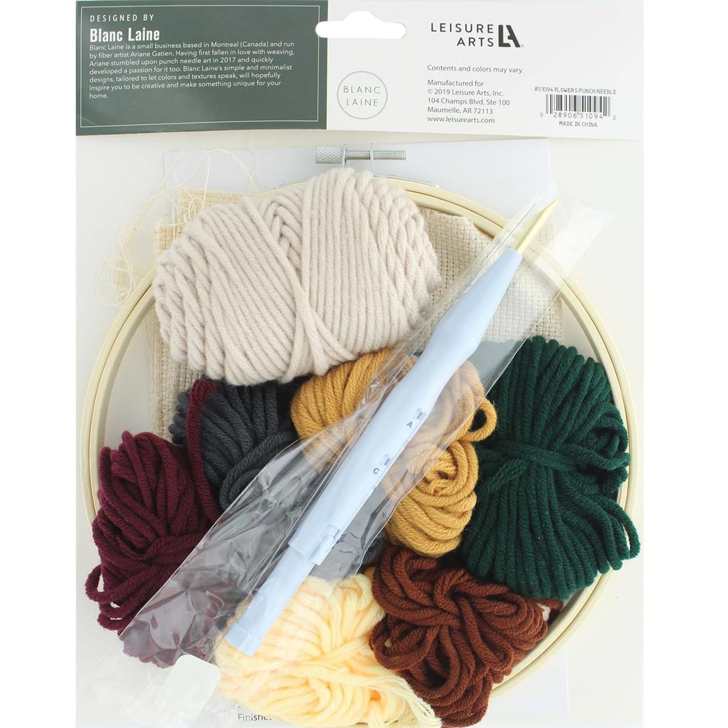 Leisure Arts Mini Maker Punch Needle Kit, Yellow