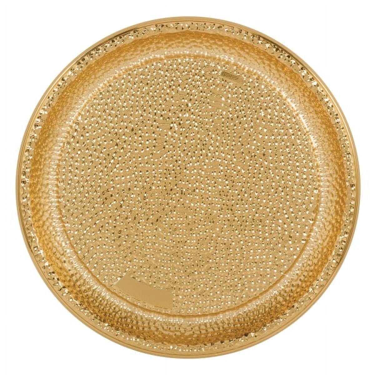 Amscan Plastic Serving Trays, 16", Hammered Gold, Set Of 2 Trays