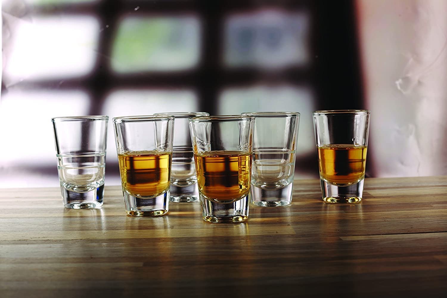 Elle Decor Shot Glasses, Set of 6 Shot Glasses for Liquor & Spirits, 3.38 Ounces, Clear, Bar Drinkware Gift Set for Men & Women, Wedding Favors, Groomsmen & 21st Birthday, (Lille Design)