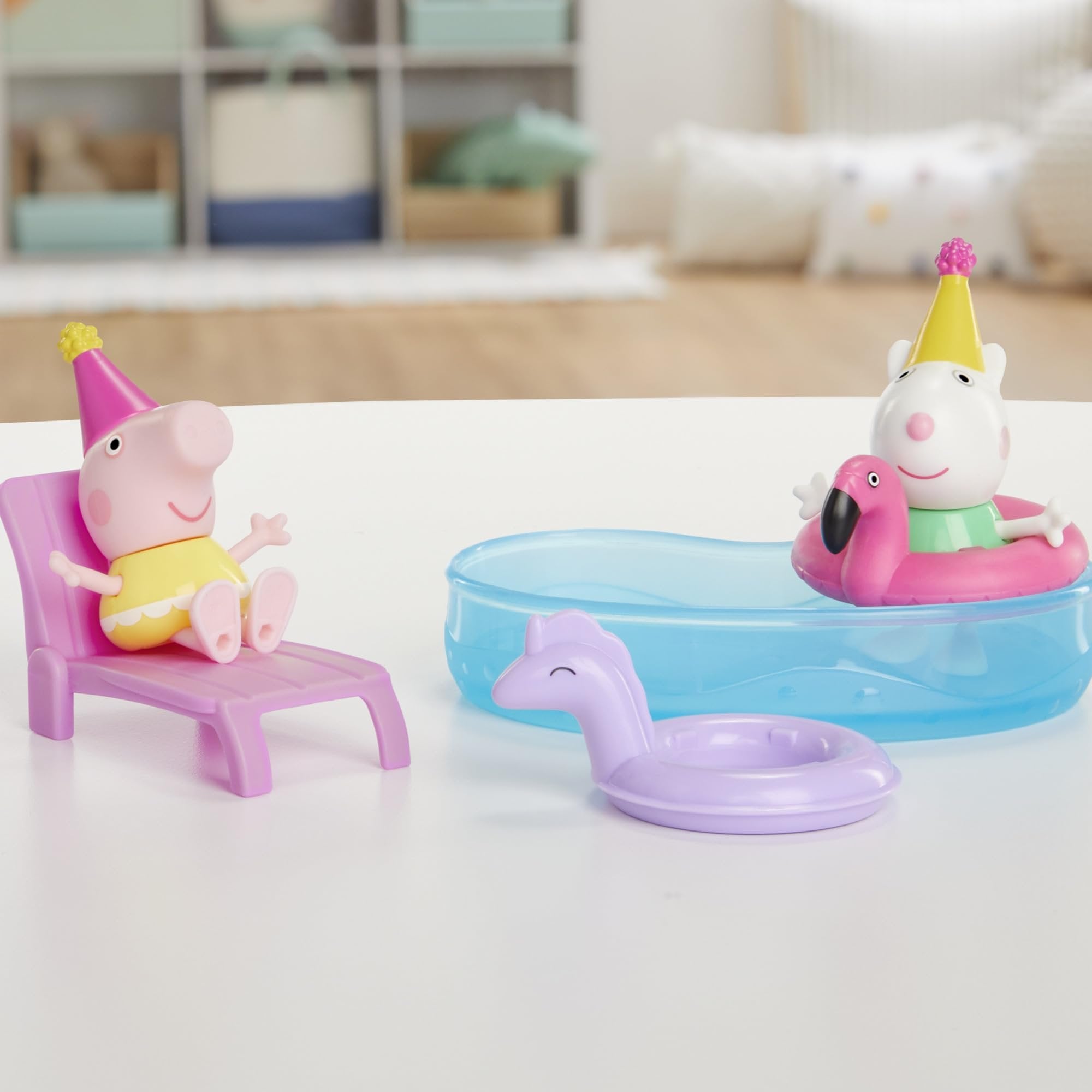 Peppa Pig Peppa’s Pool Party Playset with 2 Figures and 4 Accessories, Preschool Toys, Kids Gifts, Ages 3+