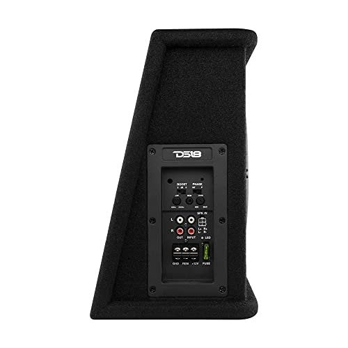 DS18 SB10A 10" Shallow Subwoofer Enclosure with Built in Amplifier – Car Audio All in One Amplifier and Subwoofer Bass Package 700 Watts Power – Great Stealth Car Subwoofer in Box with Amp